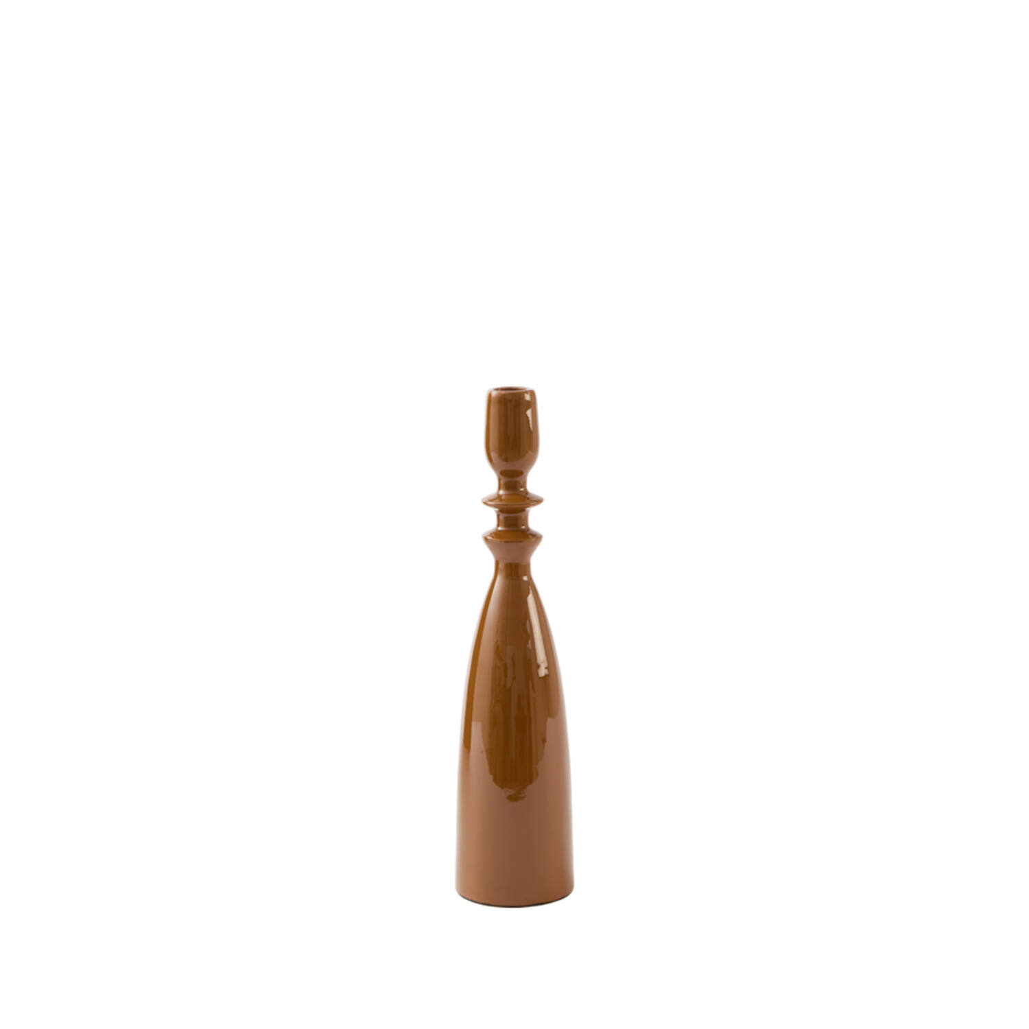 Candle stick Ø7,5x32 cm MELVE shiny caramel