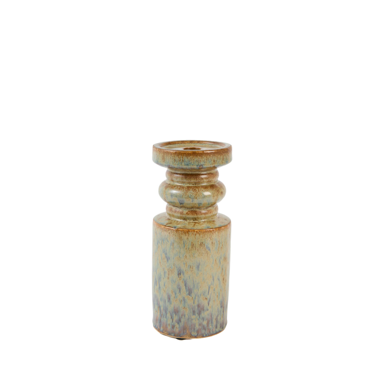 Candle stick Ø10,5x25 cm CEROU ceramics denim blue-brown