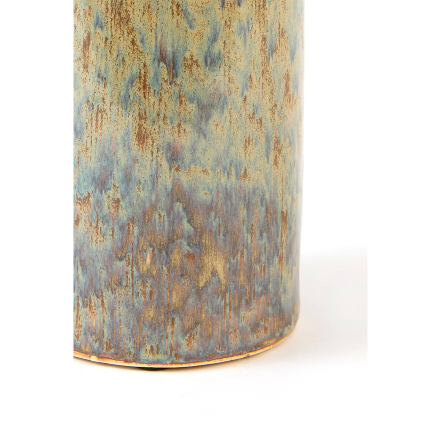 Candle stick Ø11,5x29,5 cm CEROU ceramics denim blue-brown