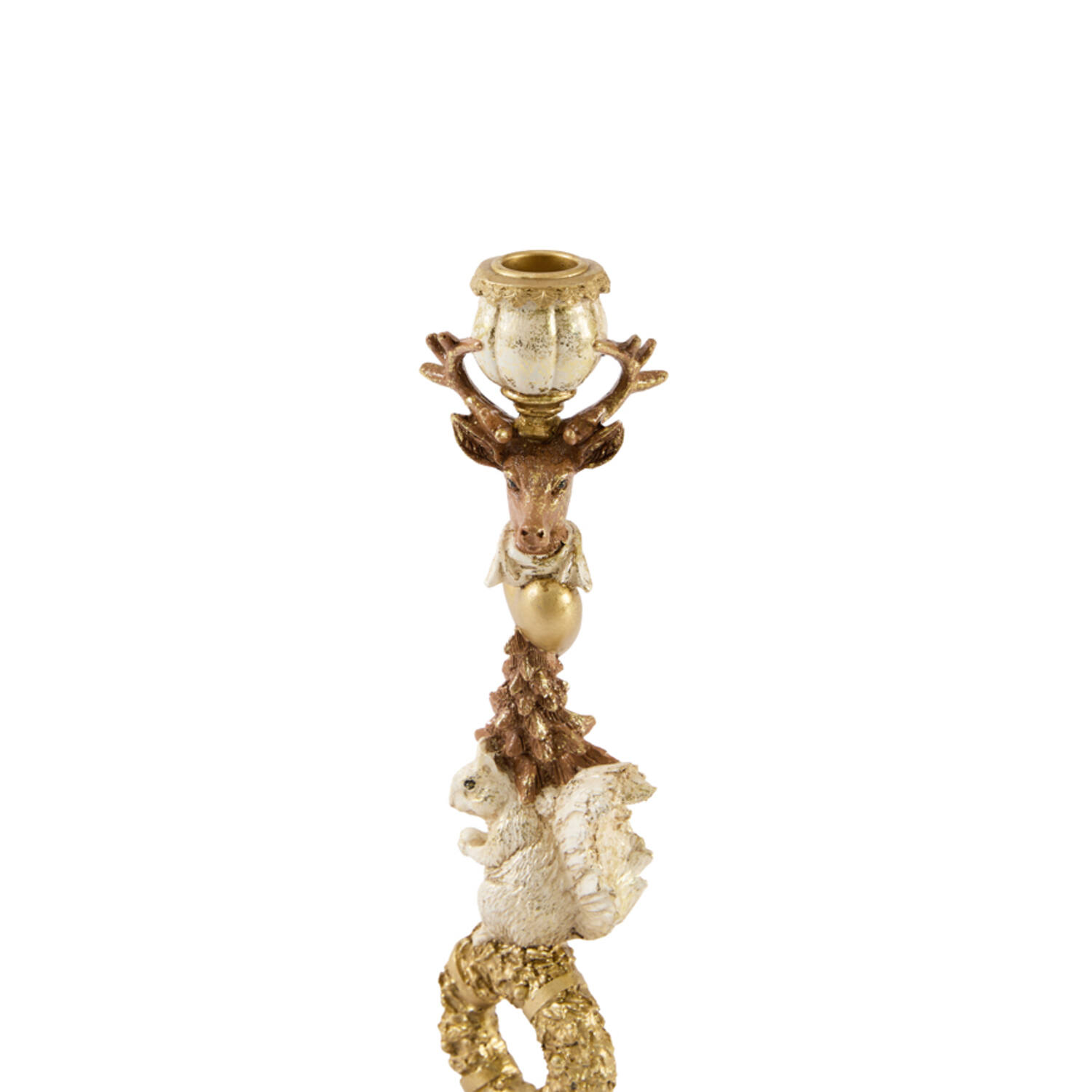 Candle stick 9,5x9x33 cm CERVINA sand+gold