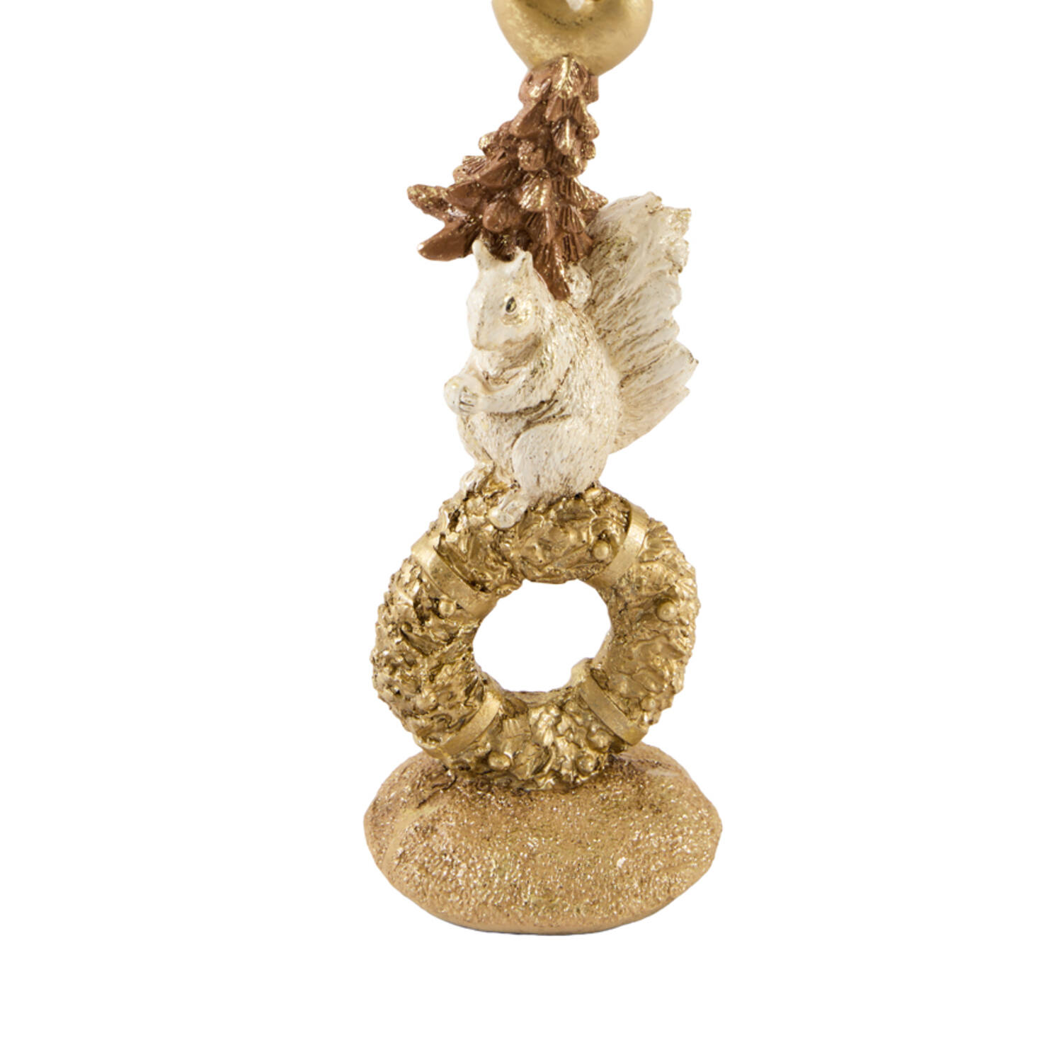 Candle stick 9,5x9x33 cm CERVINA sand+gold