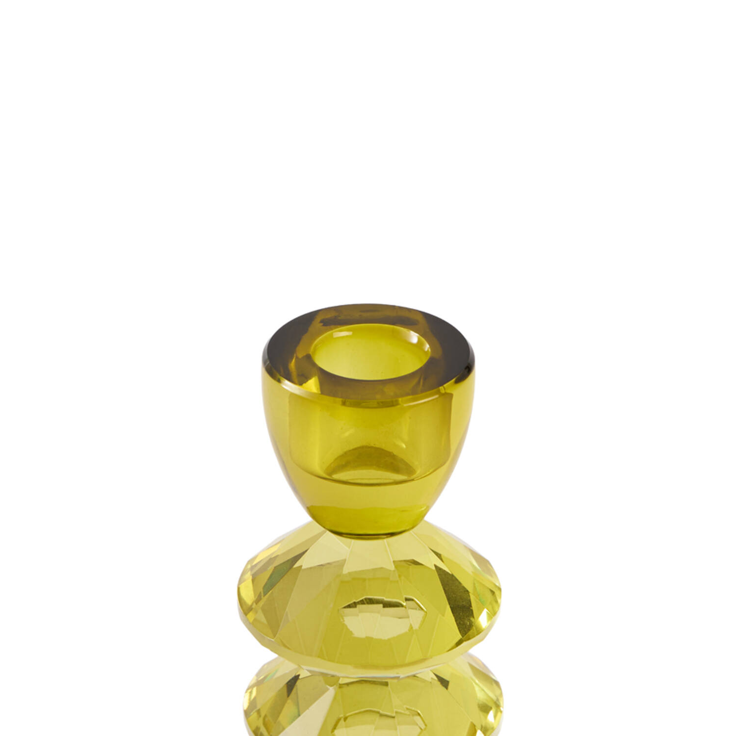 Candle stick Ø8x14 cm ROVELO glass olive green