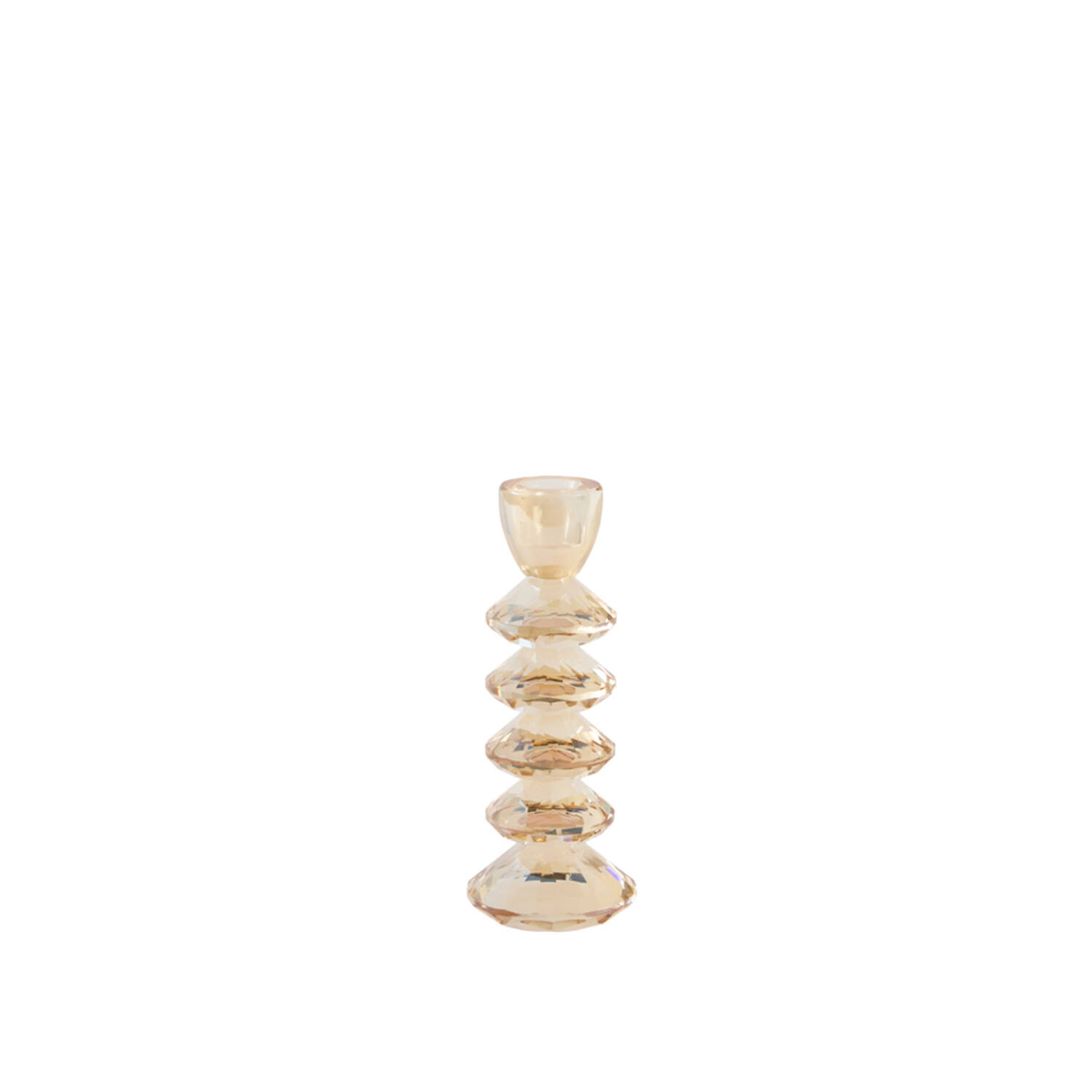 Candle stick Ø8x20 cm ROVELO glass amber