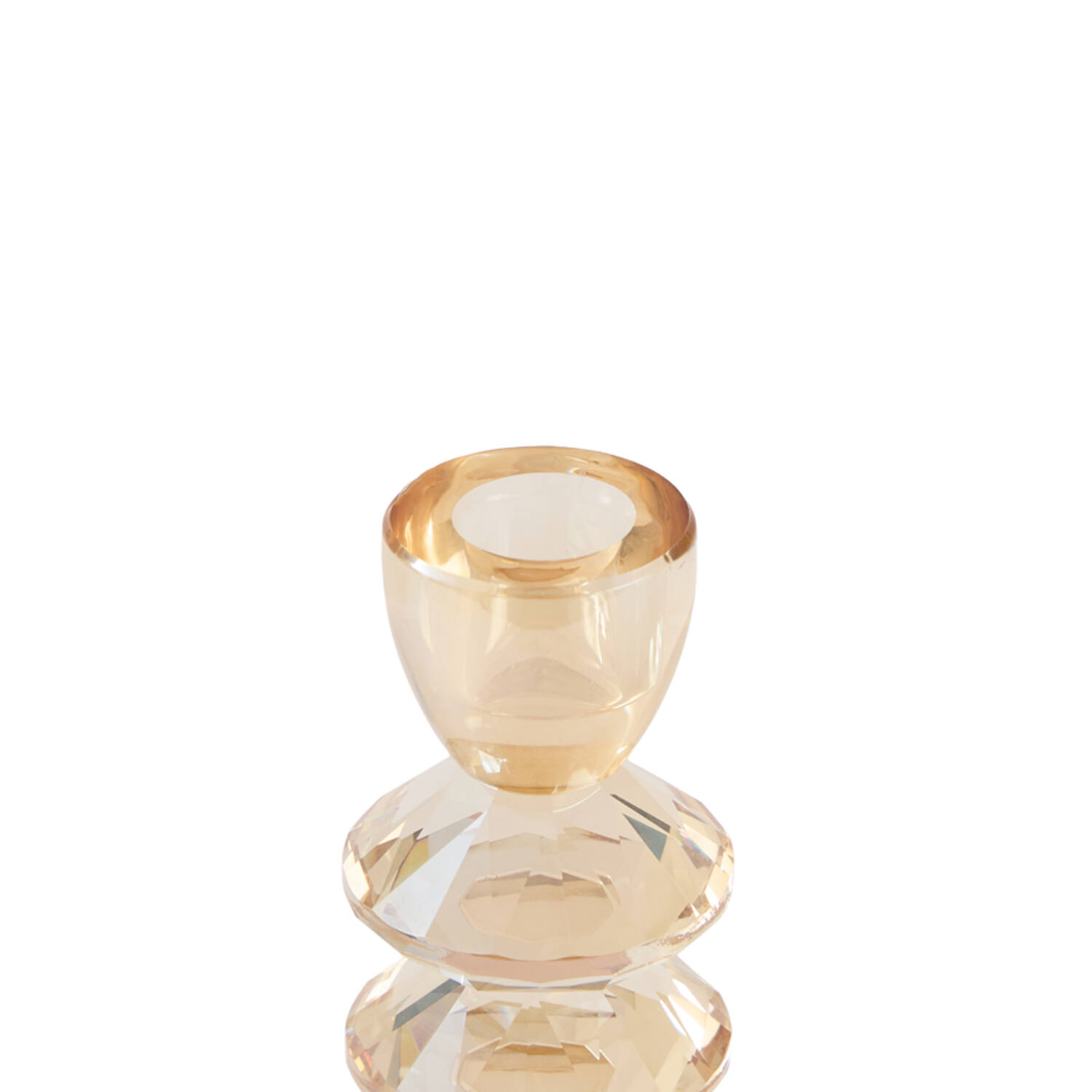 Candle stick Ø8x20 cm ROVELO glass amber