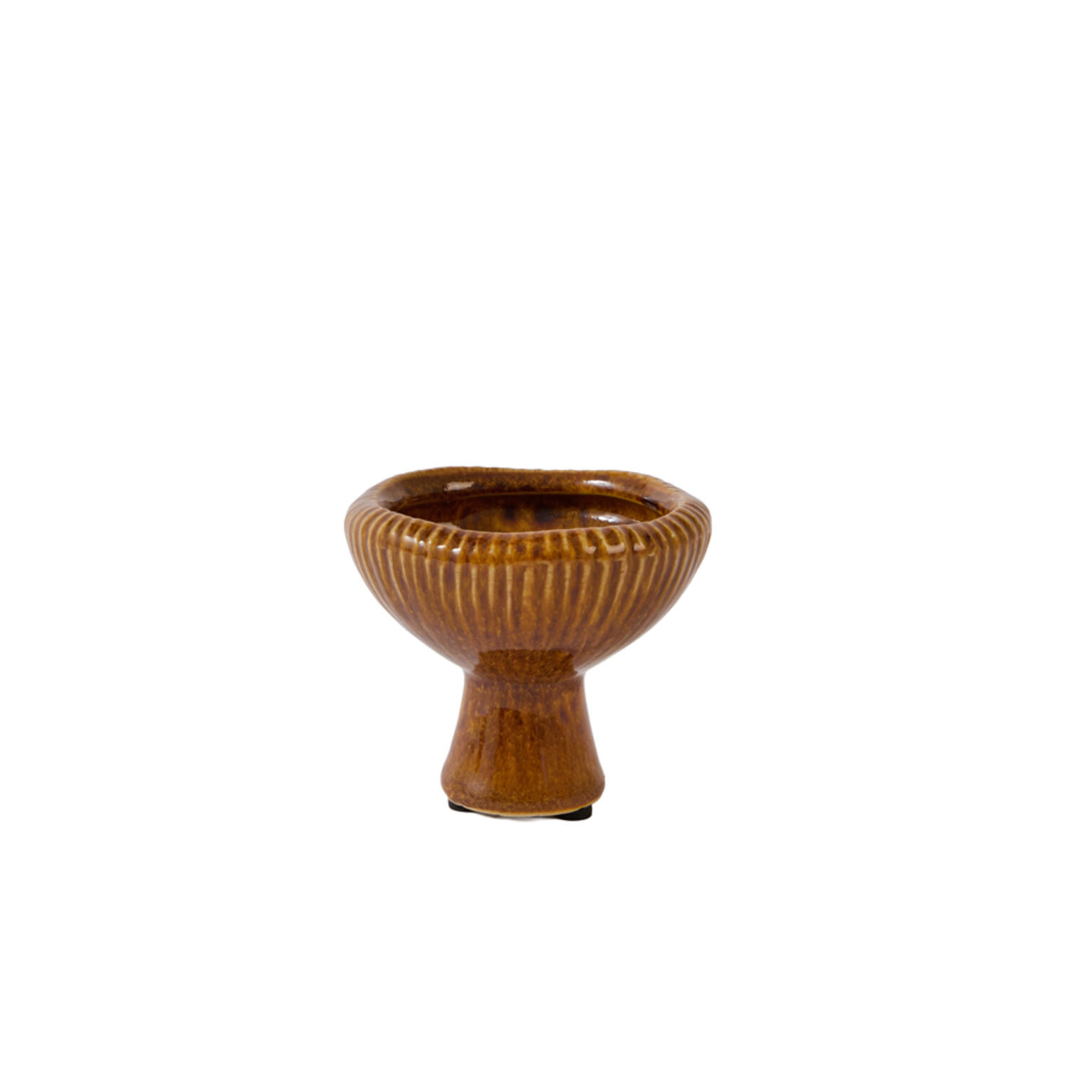 Candle stick Ø9,5x8 cm GYLANO ceramics orange-amber