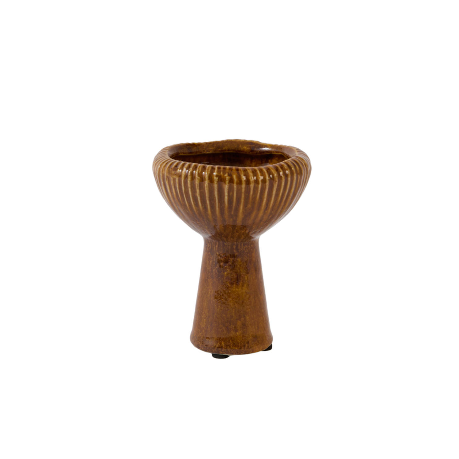 Candle stick Ø9,5x12 cm GYLANO ceramics orange-amber