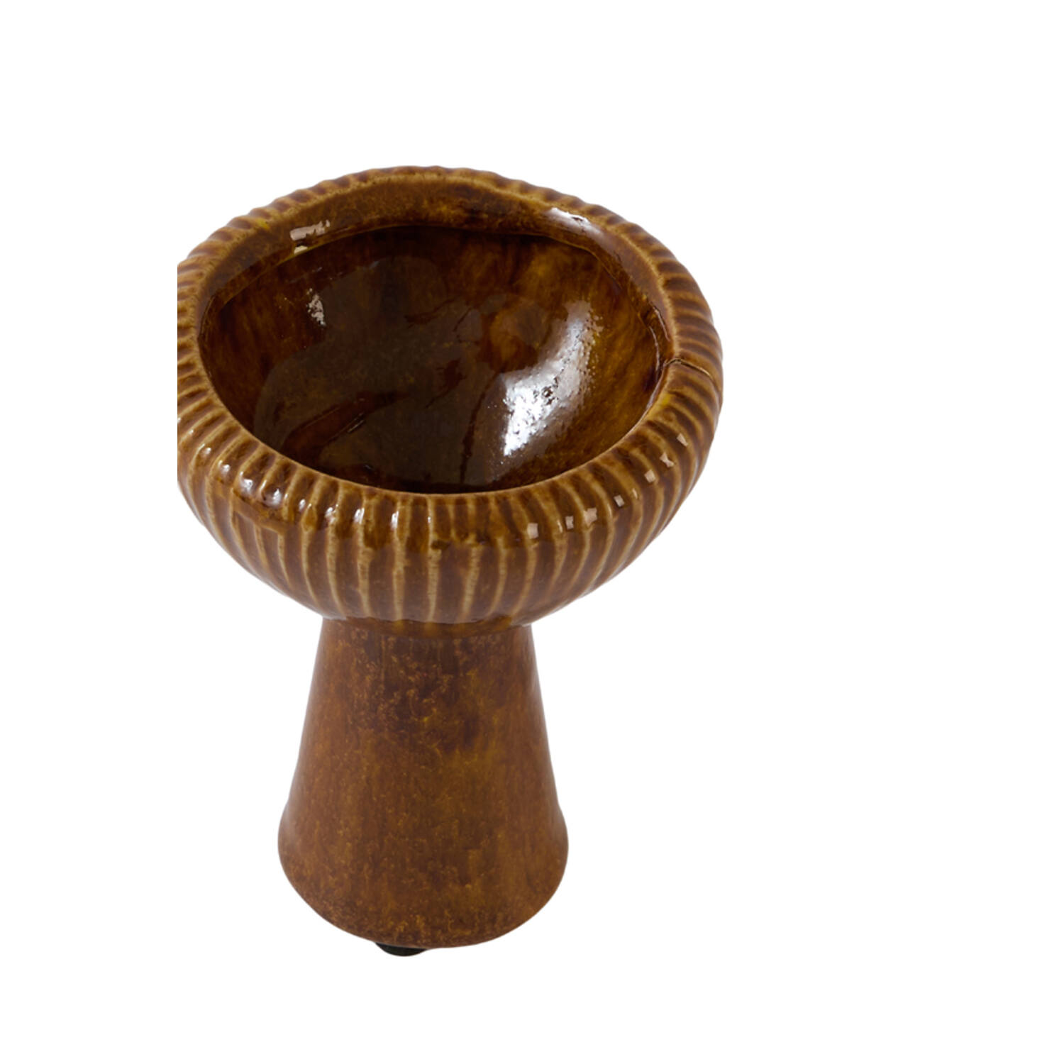 Candle stick Ø9,5x12 cm GYLANO ceramics orange-amber