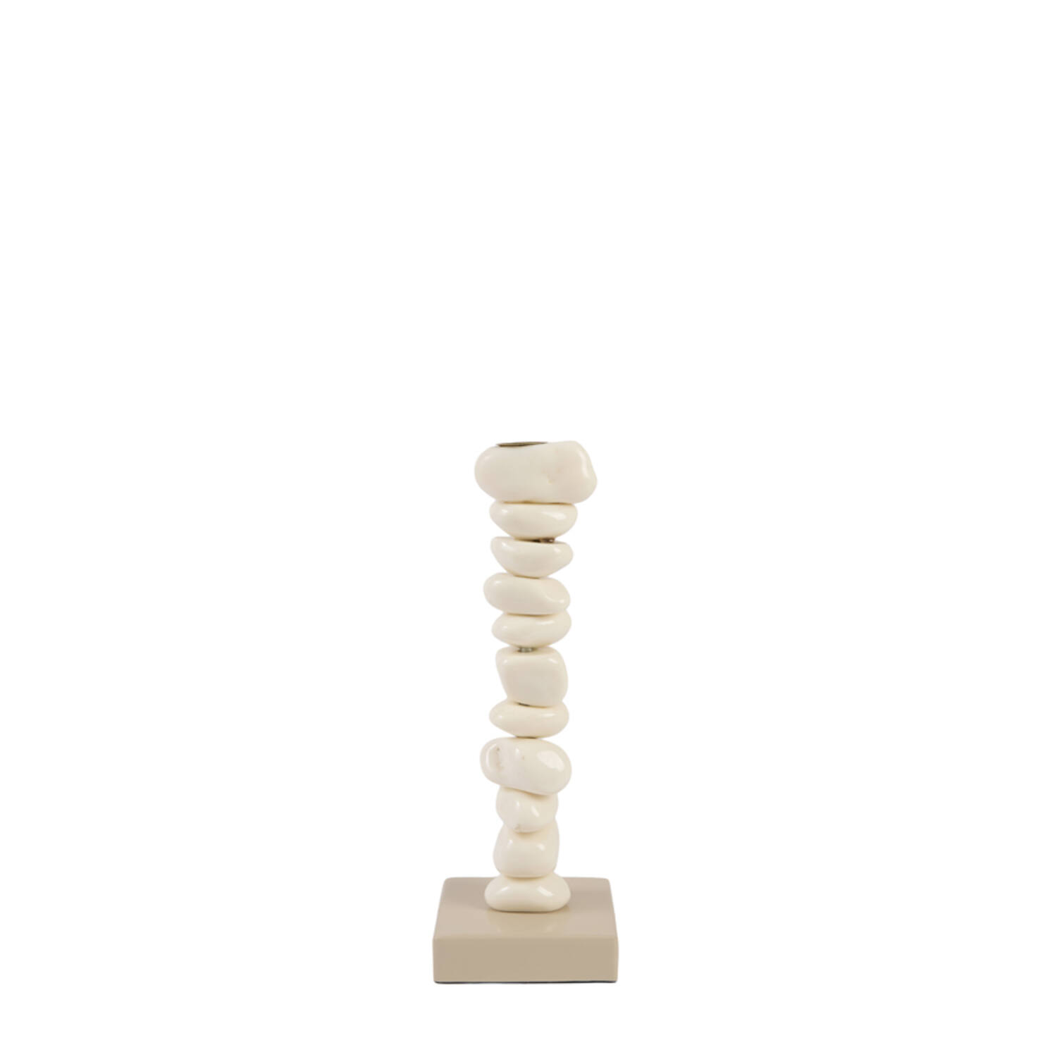 Candle stick 10x10x27 cm OMINA cream+sand