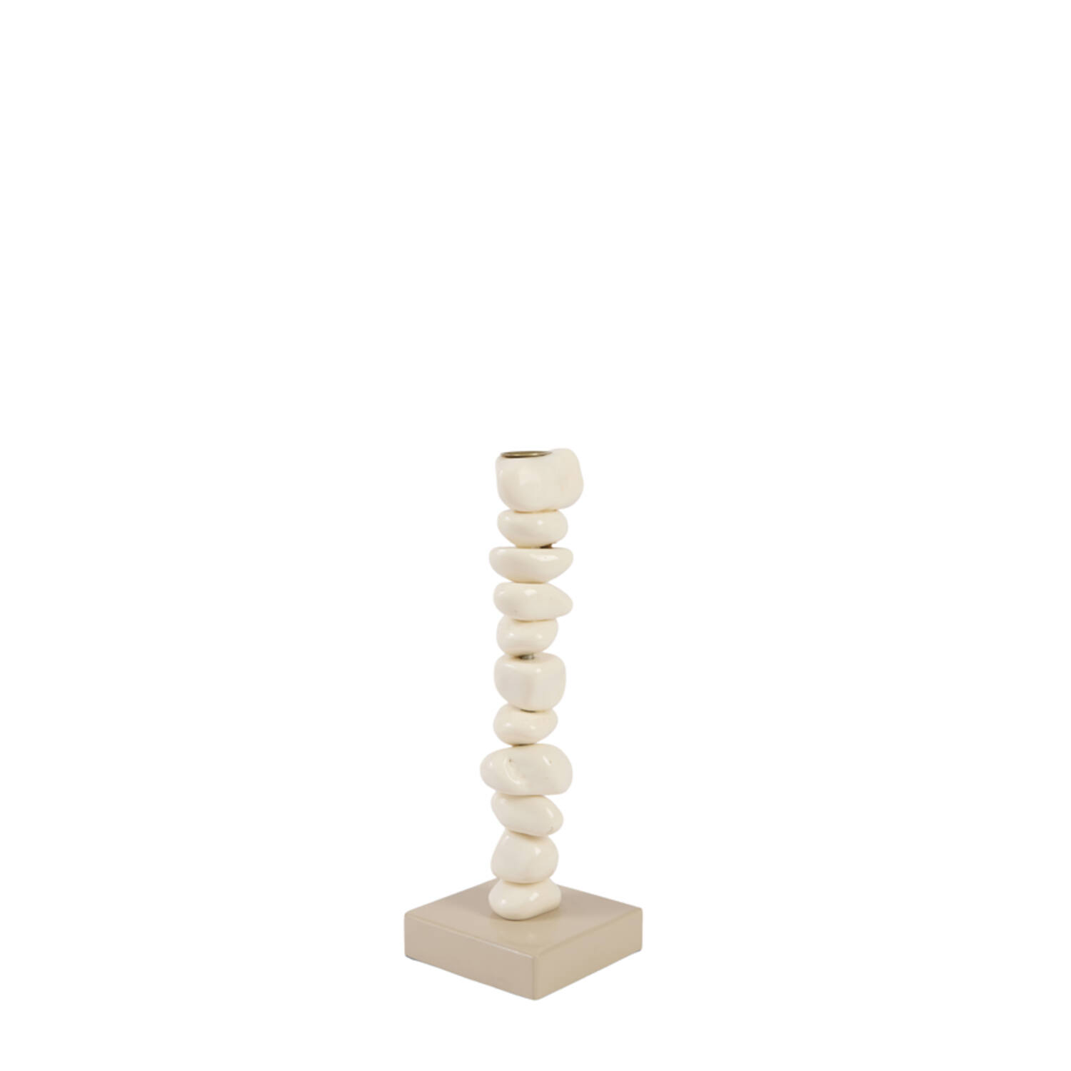 Candle stick 10x10x27 cm OMINA cream+sand