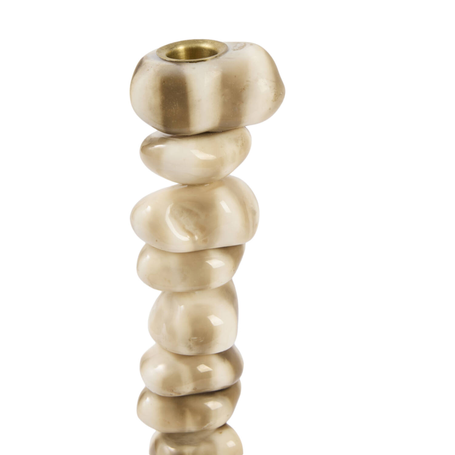 Candle stick 10x10x35 cm OMINA cream-brown+brown