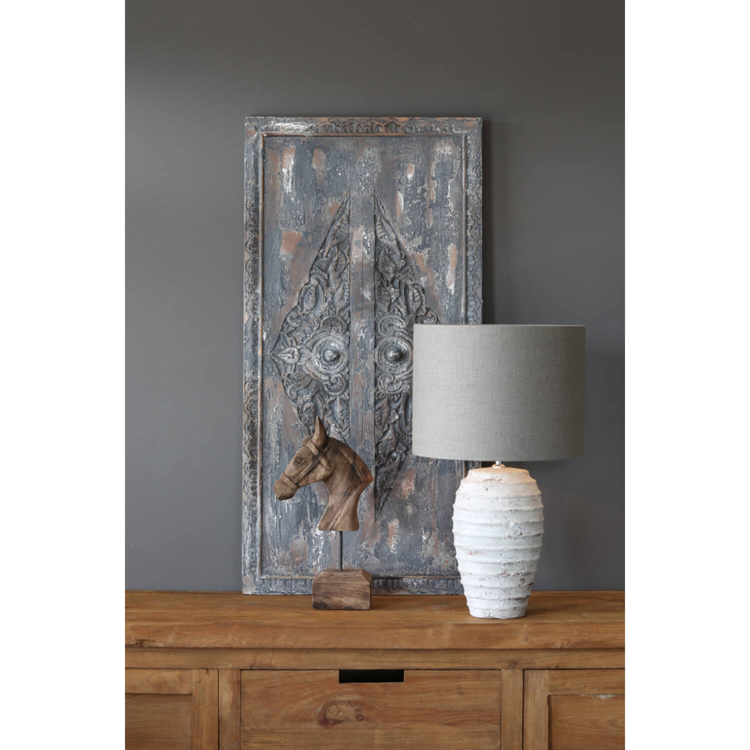 Ornament 25x14x48 cm HORSE hout weather barn