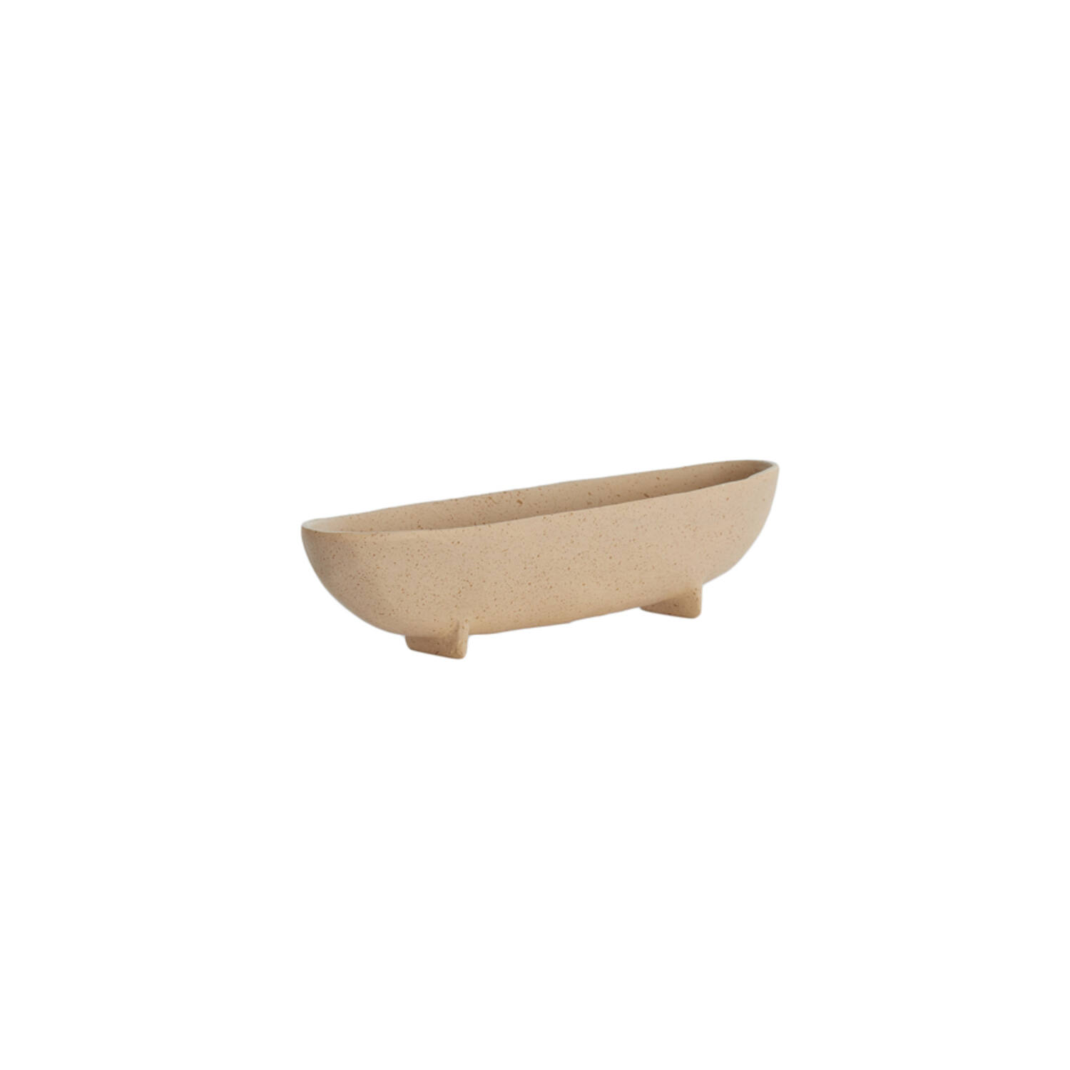 Dish on base 38x15x9 cm ROSANA sand+light brown