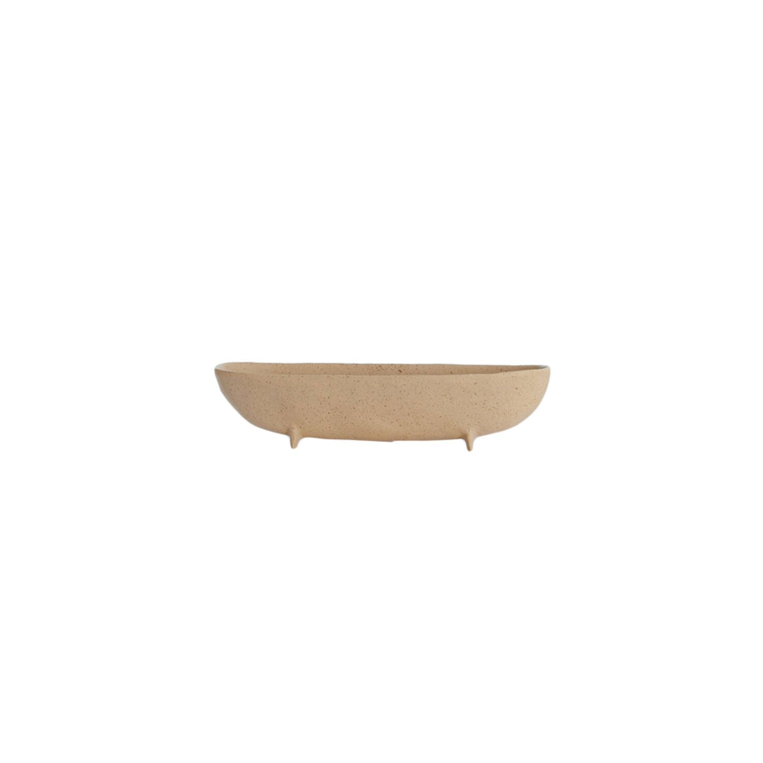 Dish on base 38x15x9 cm ROSANA sand+light brown