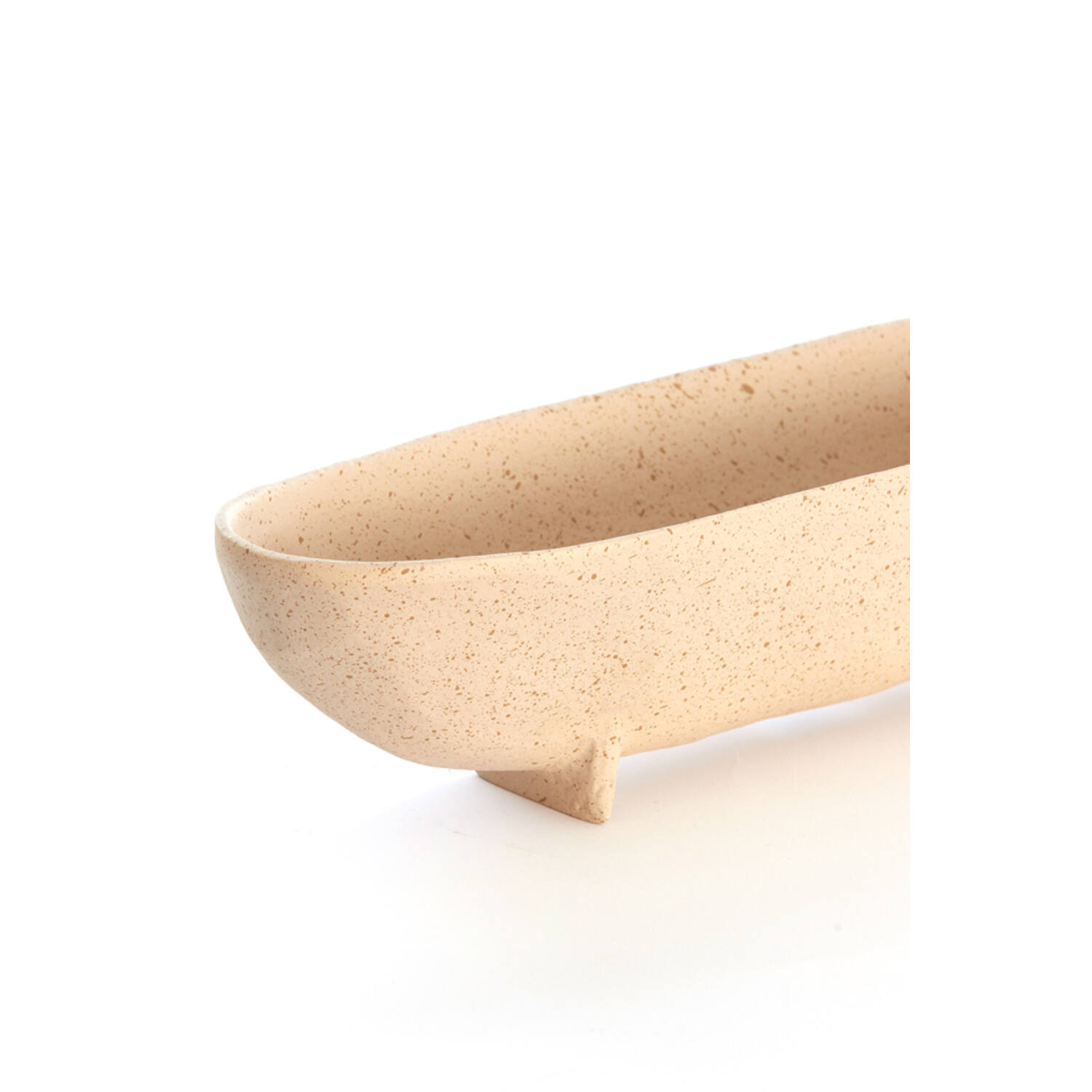 Dish on base 38x15x9 cm ROSANA sand+light brown