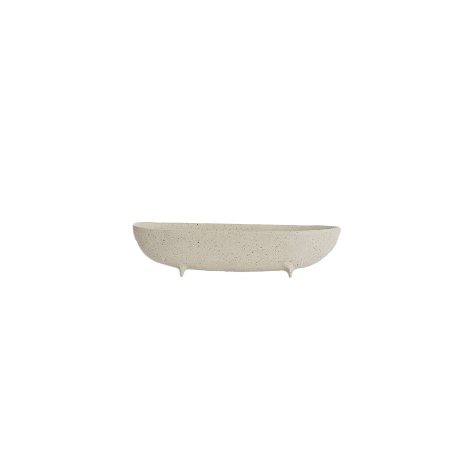 Dish on base 38x15x9 cm ROSANA white+grey