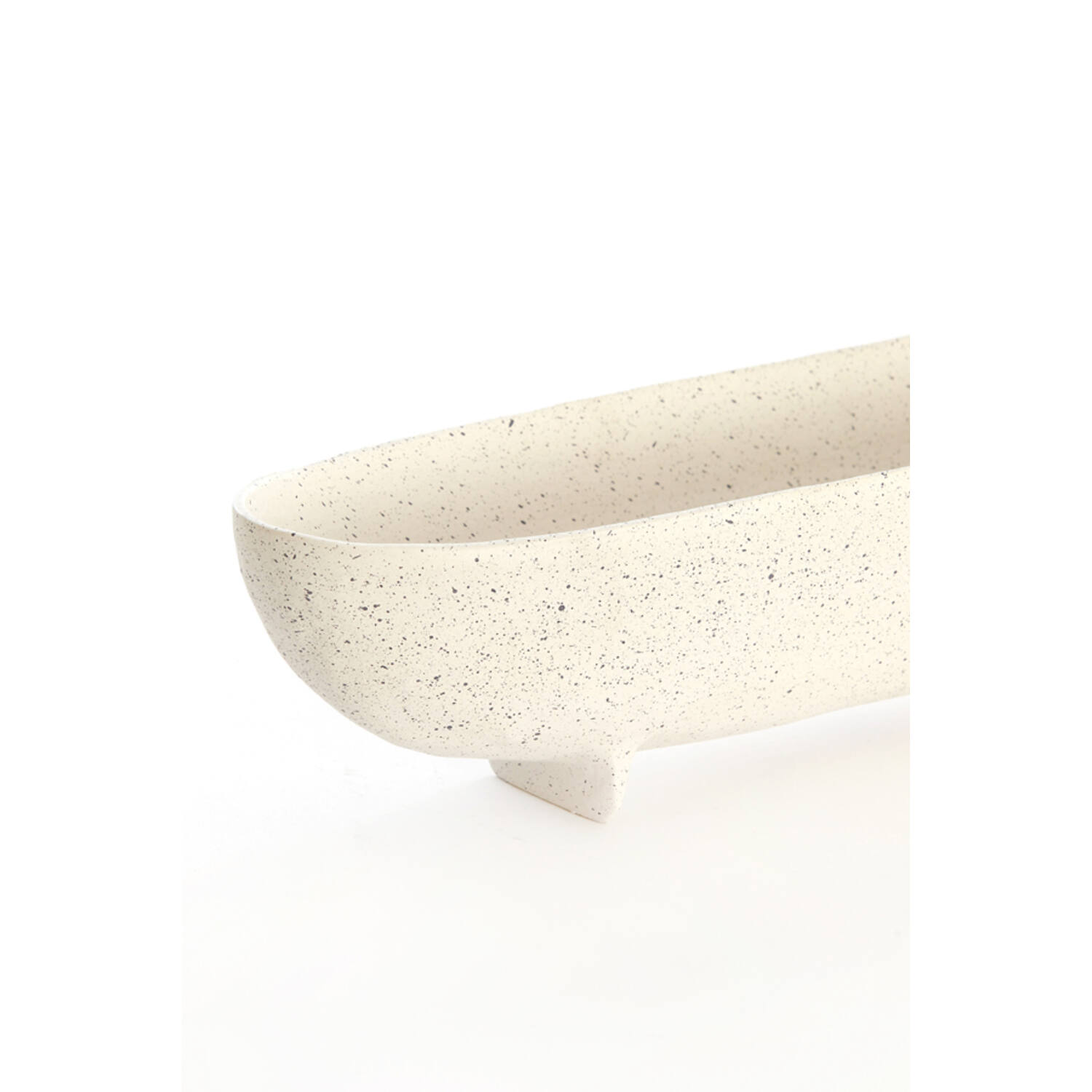 Dish on base 38x15x9 cm ROSANA white+grey