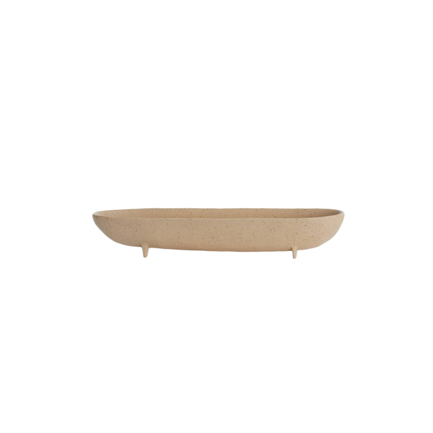 Schaal op voet 50x14x9 cm ROSANA zand+licht bruin