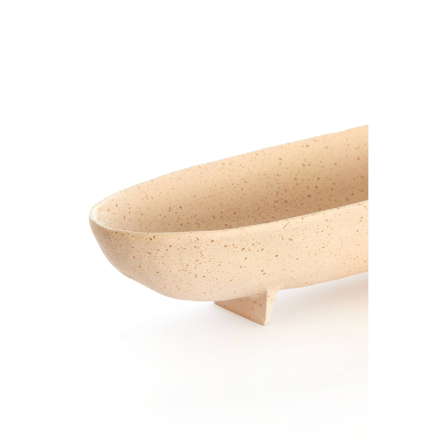 Schaal op voet 50x14x9 cm ROSANA zand+licht bruin