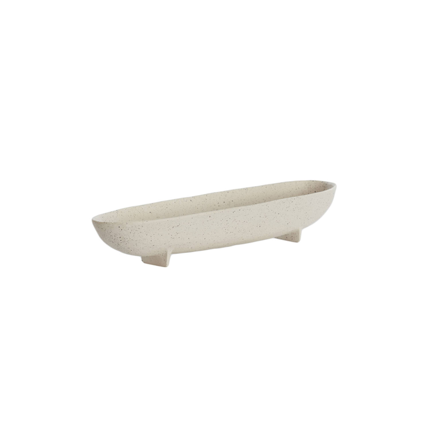 Dish on base 50x14x9 cm ROSANA white+grey