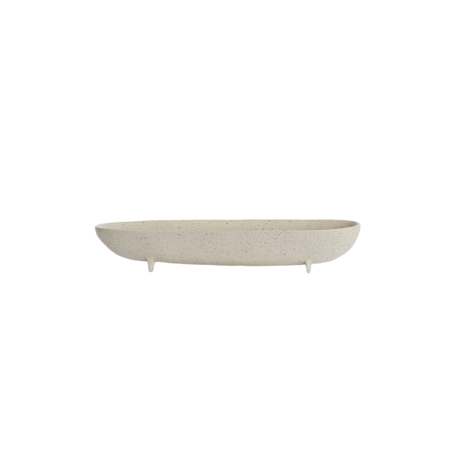 Dish on base 50x14x9 cm ROSANA white+grey