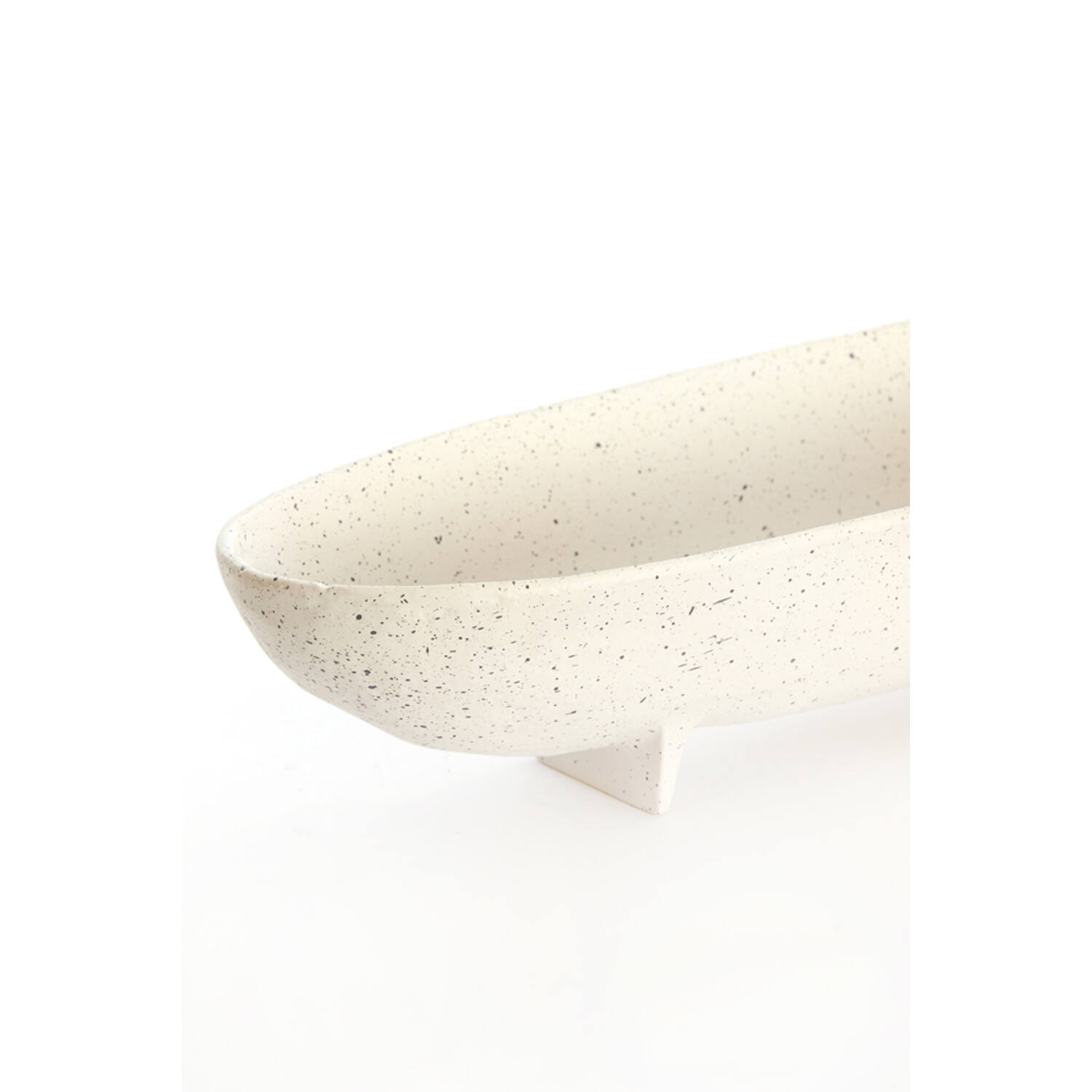 Dish on base 50x14x9 cm ROSANA white+grey
