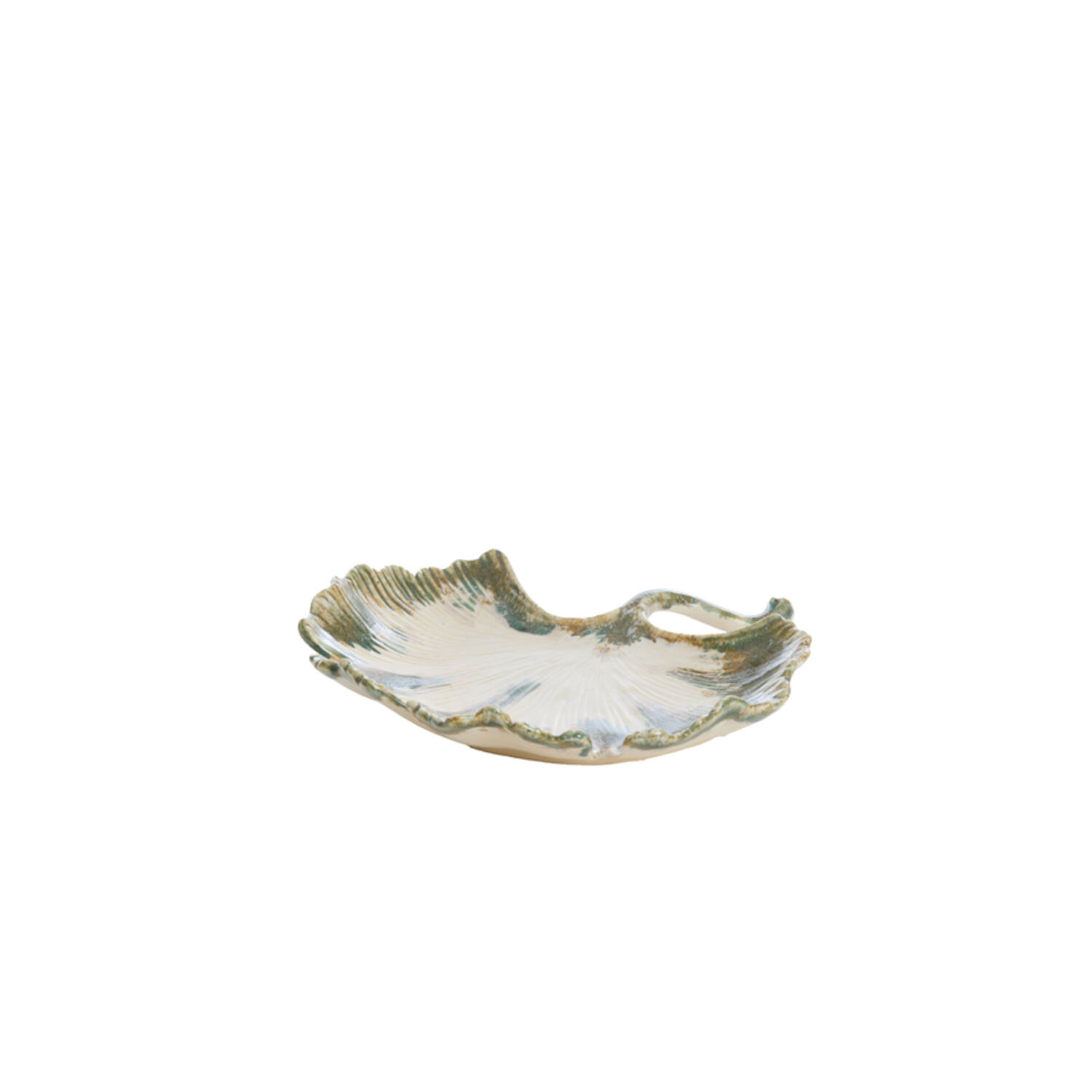 Dish 30,5x30,5x5 cm REDIU ceramics cream+olive green