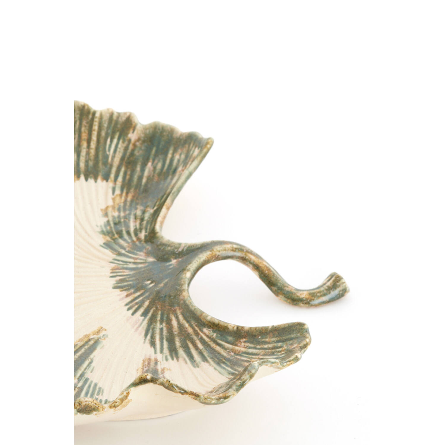 Dish 37x35x6,5 cm REDIU ceramics cream+olive green