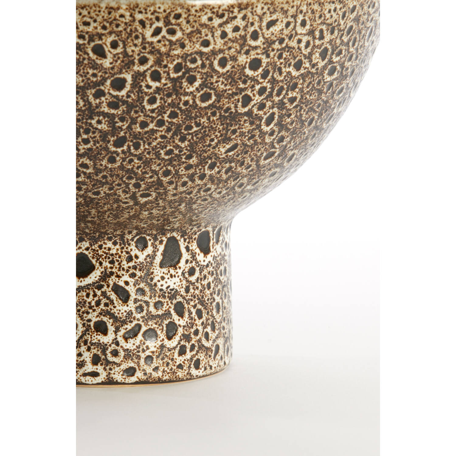 Dish on base Ø31,5x21 cm KAVALA ceramics cream+black