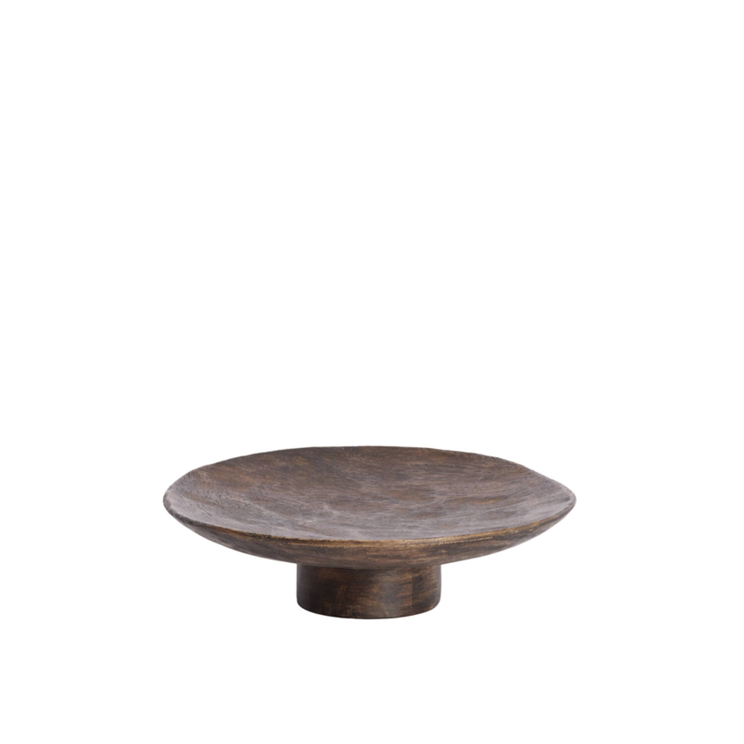 Dish on base Ø27x7,5 cm YAVIZA wood antique light brown