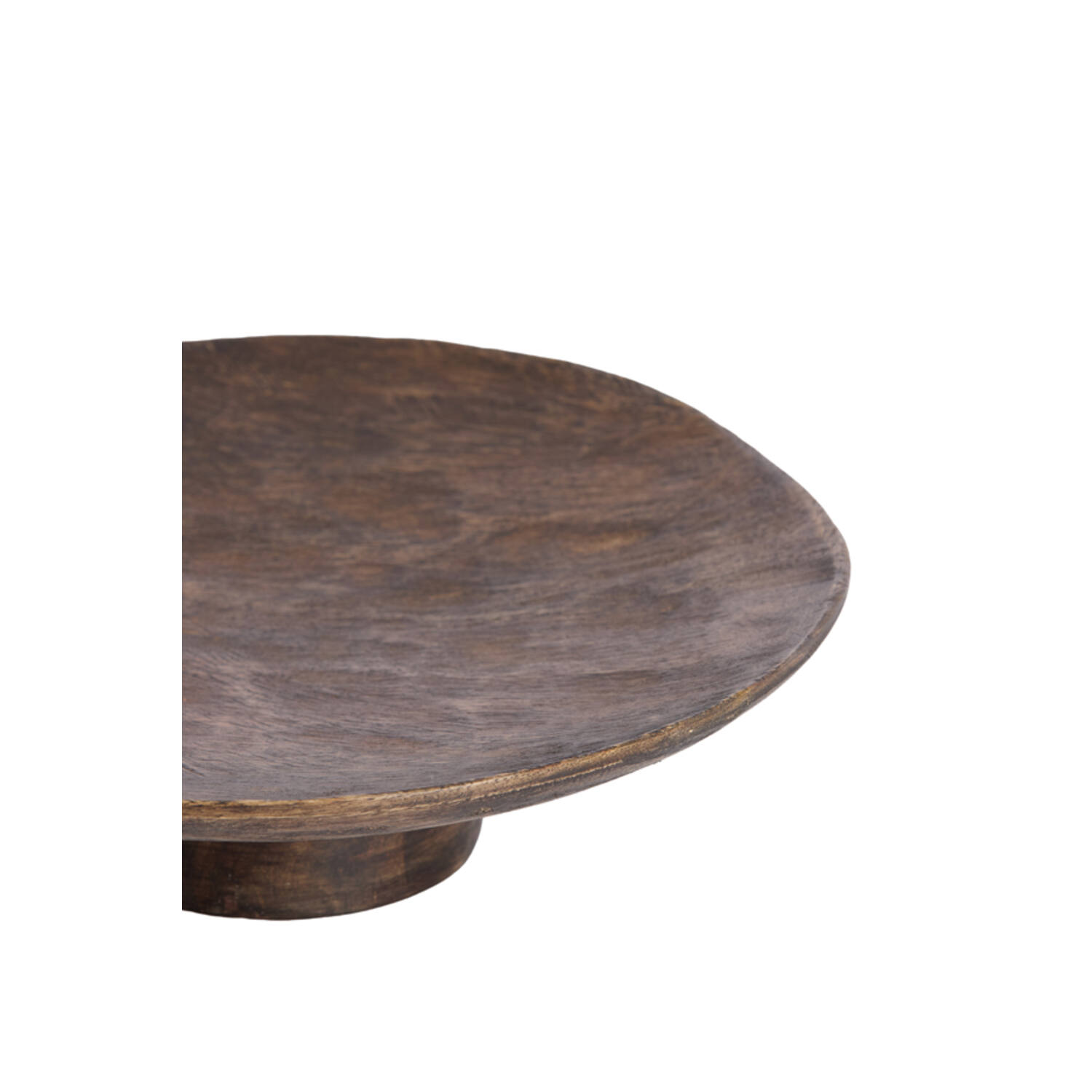 Dish on base Ø27x7,5 cm YAVIZA wood antique light brown