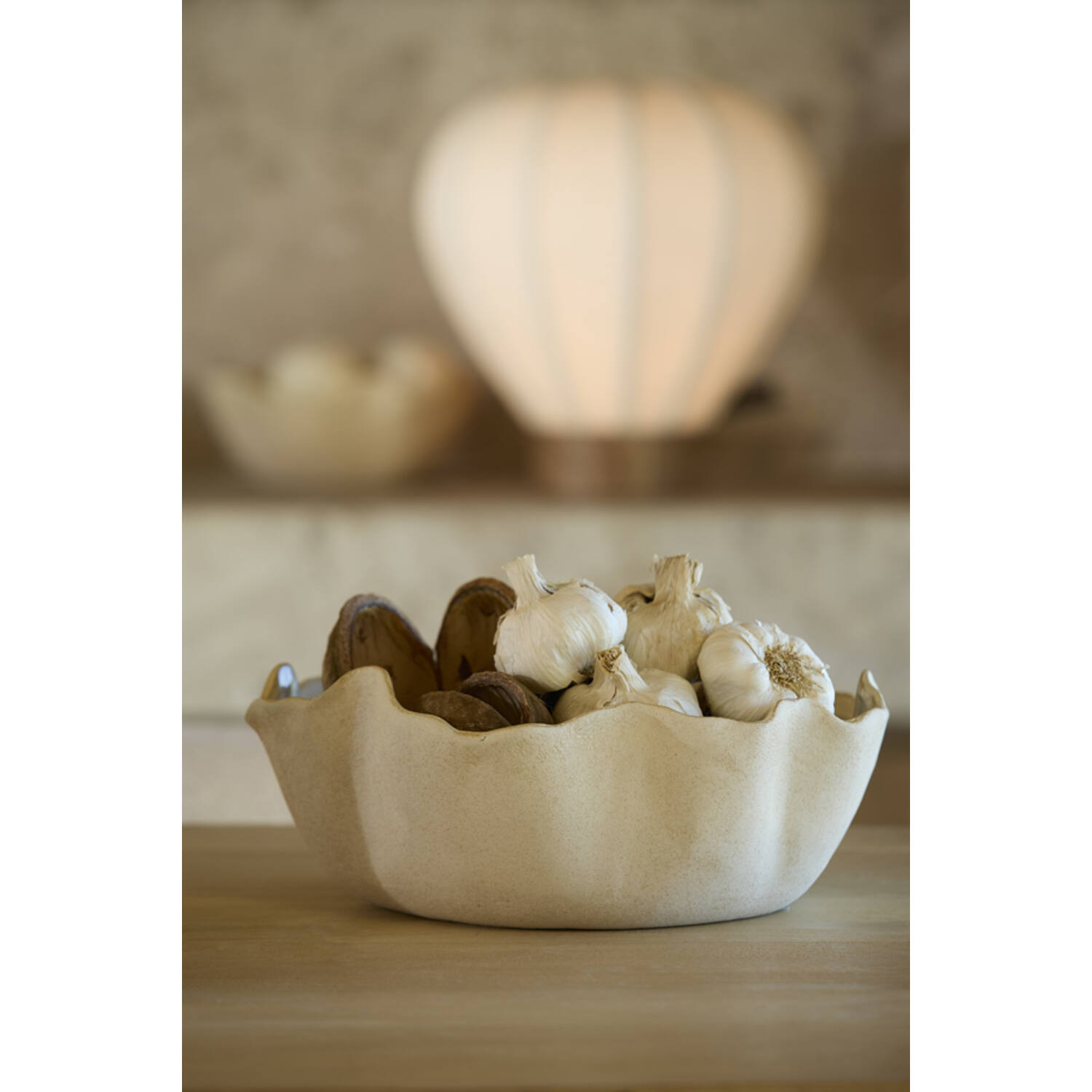 Dish Ø26x10,5 cm GASPAR ceramics matt cream+beige
