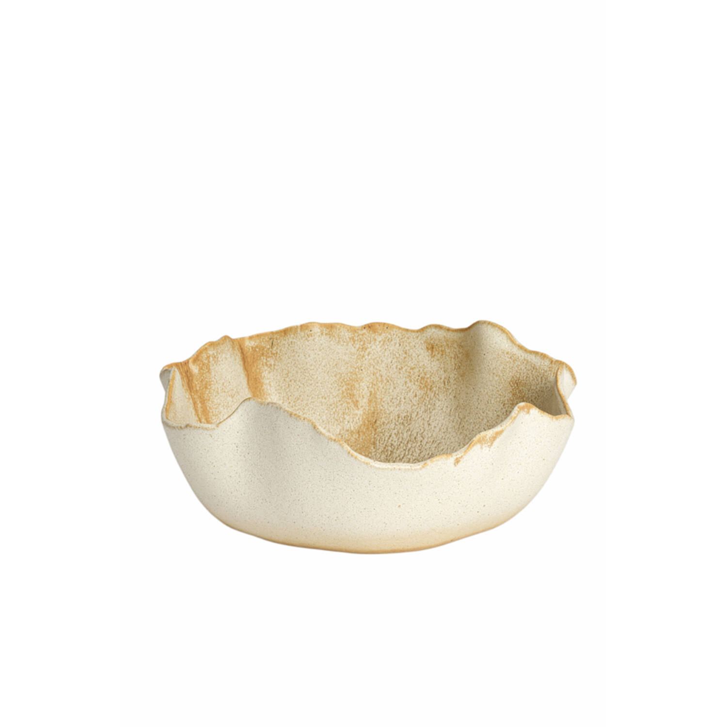 Dish 36,5x35,5x14 cm GASPAR ceramics cream+rust