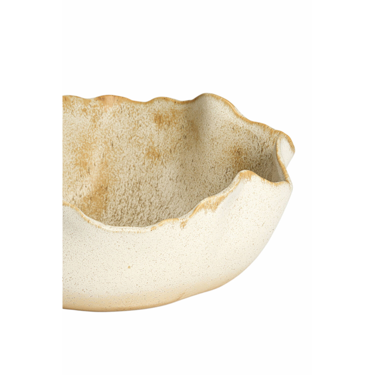 Dish 36,5x35,5x14 cm GASPAR ceramics cream+rust