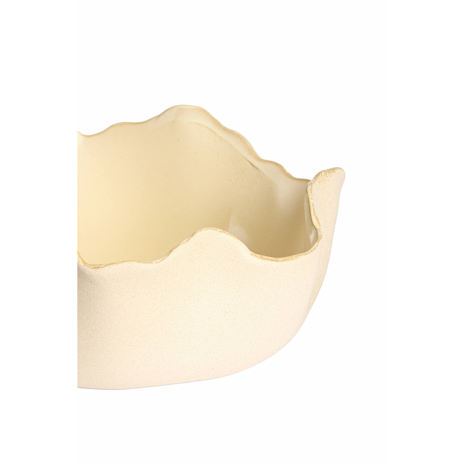 Dish 36,5x35,5x14 cm GASPAR ceramics matt cream+beige