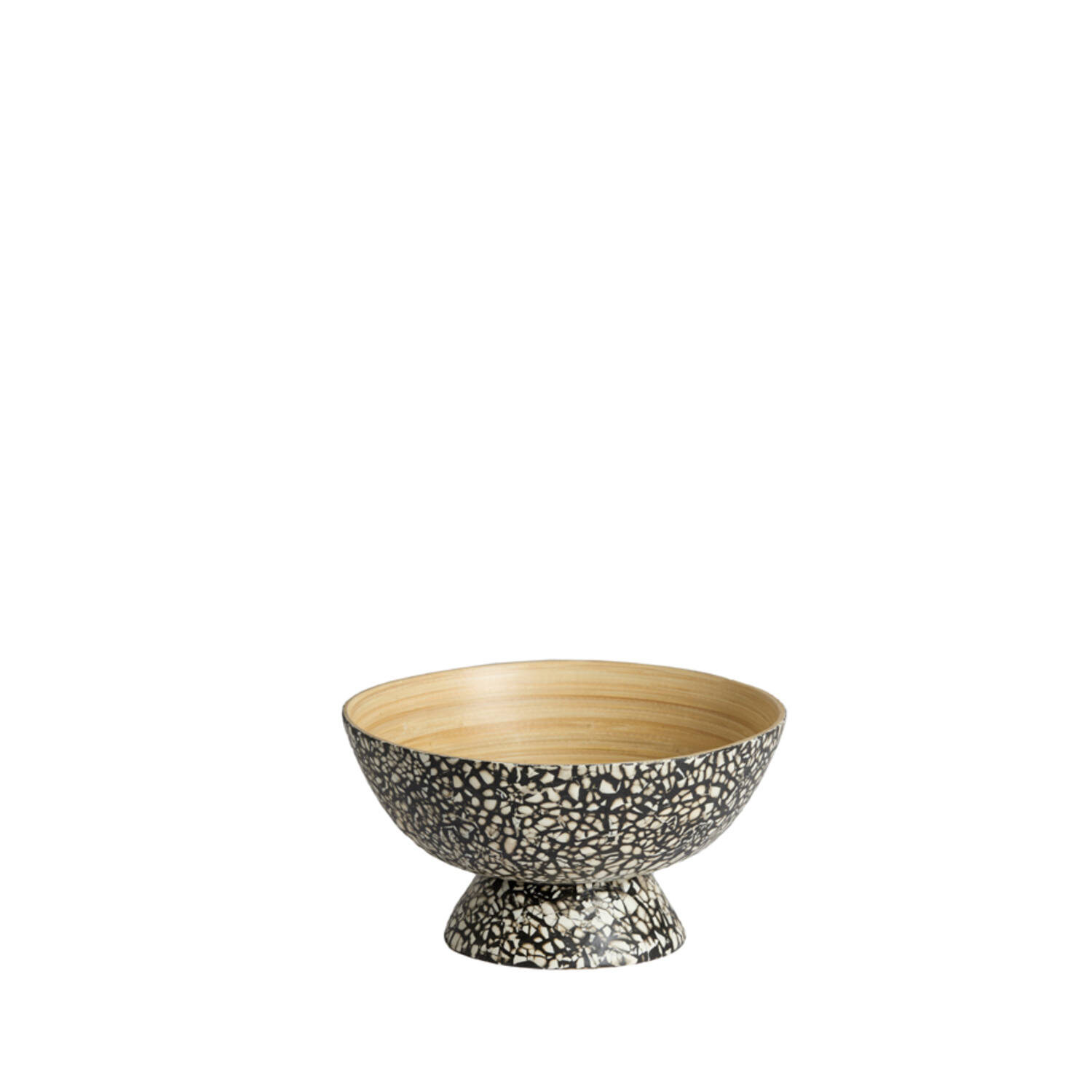 Dish Ø23x13,5 cm GRACIO bamboo natural+black-cream