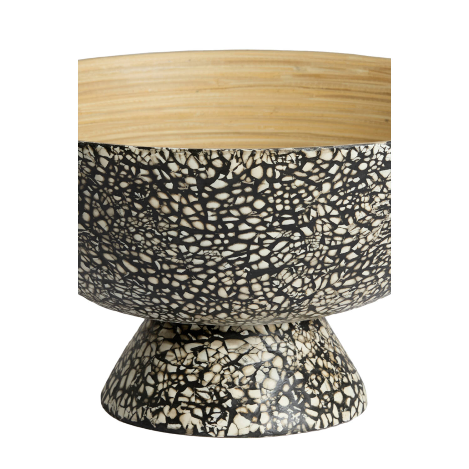 Dish Ø23x13,5 cm GRACIO bamboo natural+black-cream