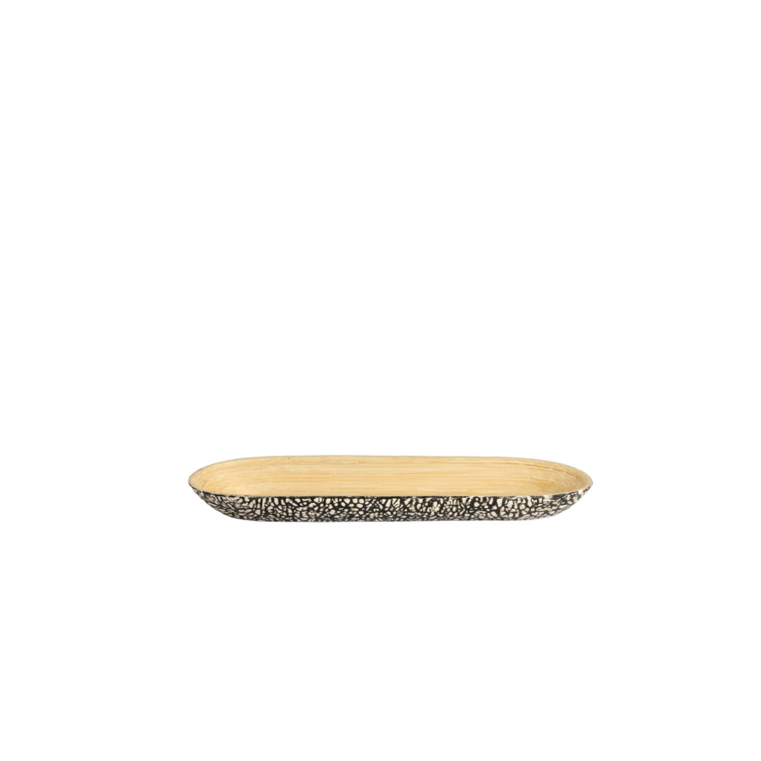 Dish 46x15x4 cm CARMONA bamboo natural+black-cream