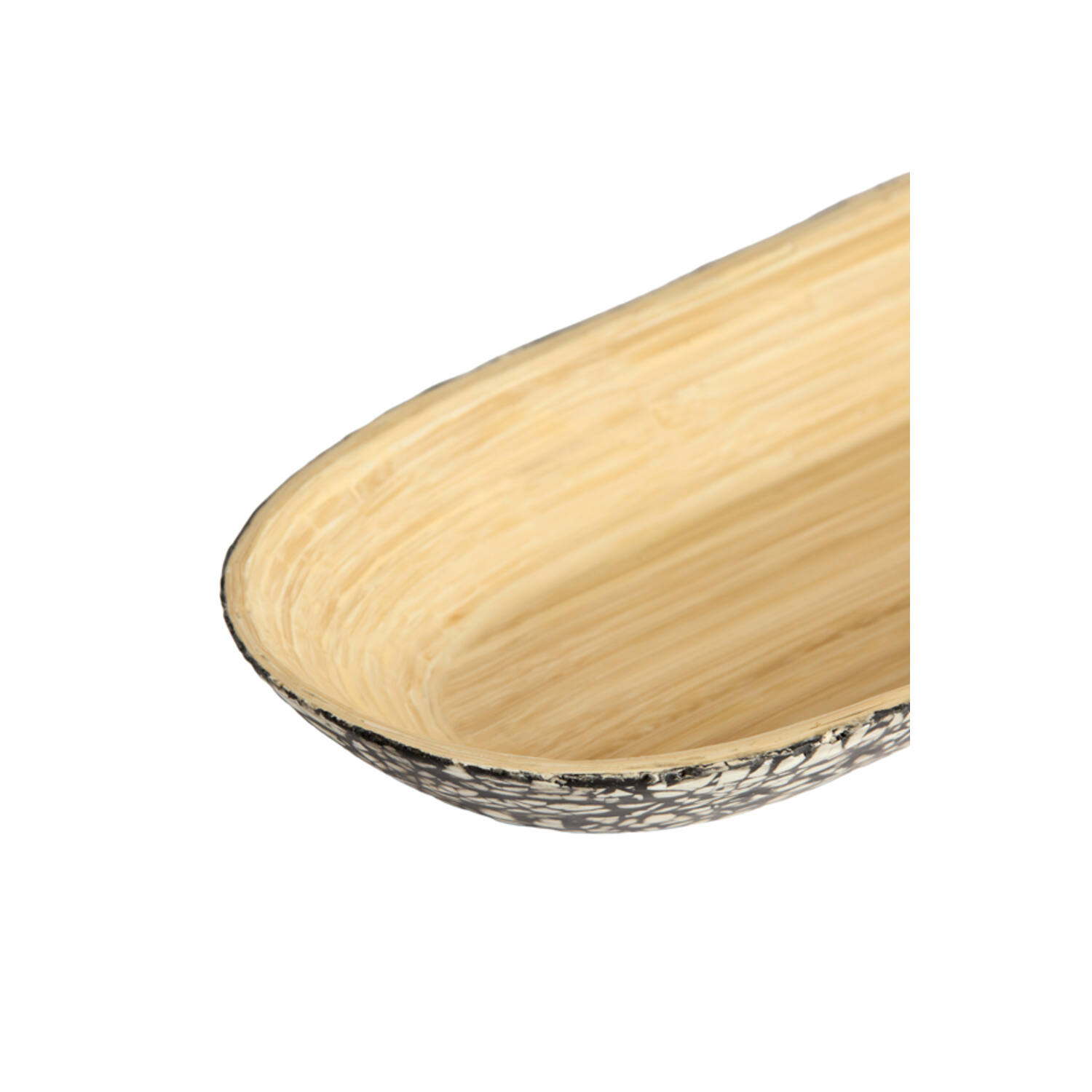Dish 46x15x4 cm CARMONA bamboo natural+black-cream