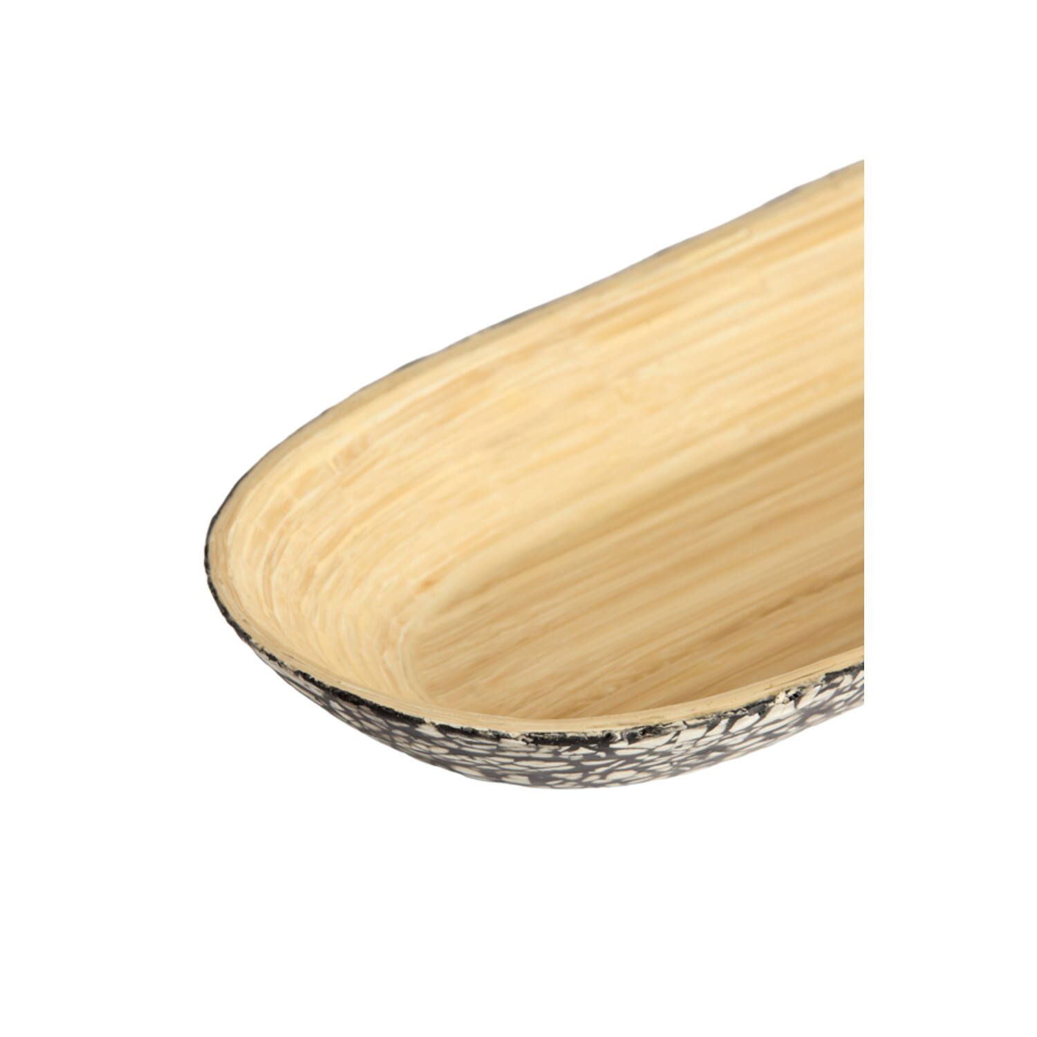 Dish 52x18x4 cm CARMONA bamboo natural+black-cream