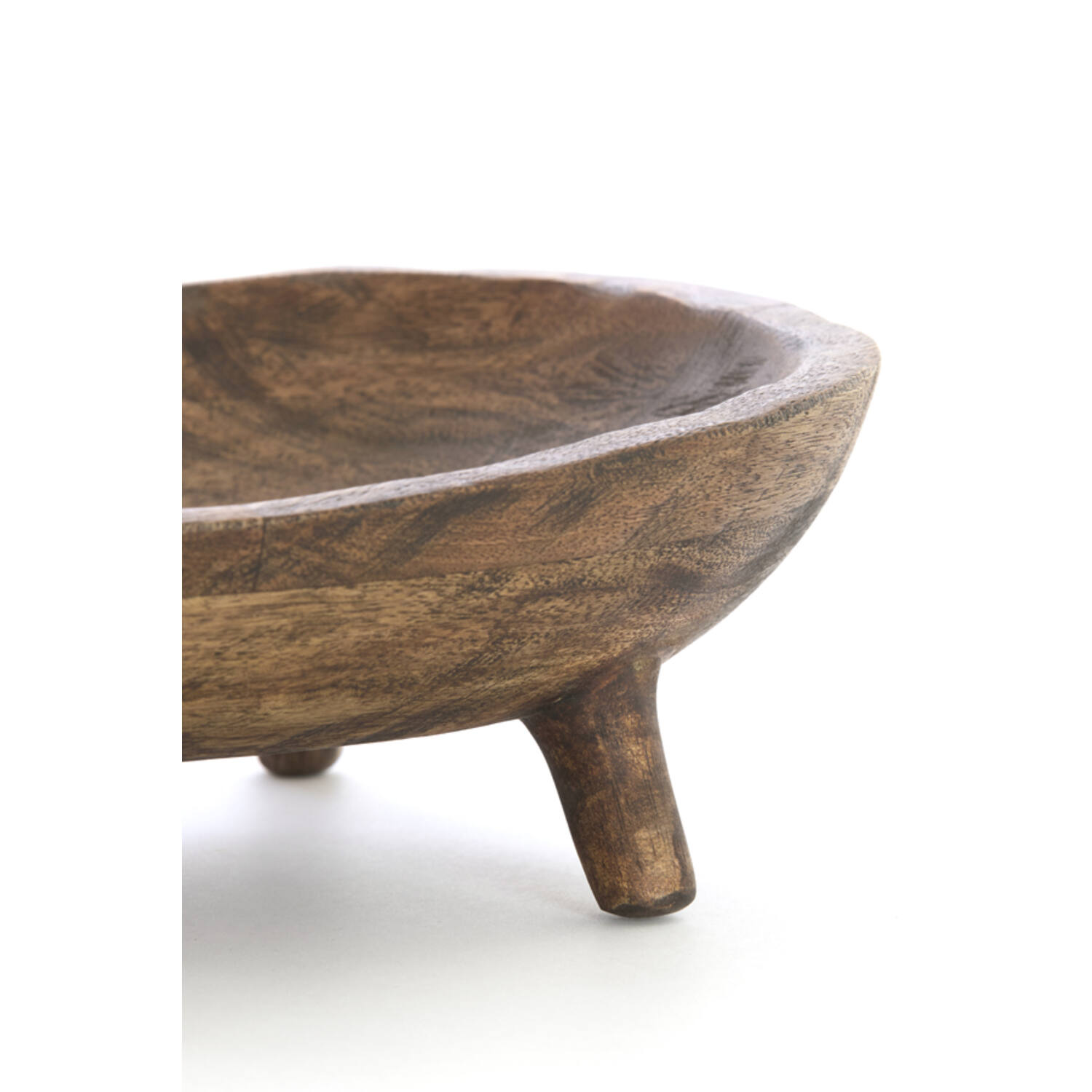 Dish on base 34,5x25,5x10 cm AILA mango wood antique brown