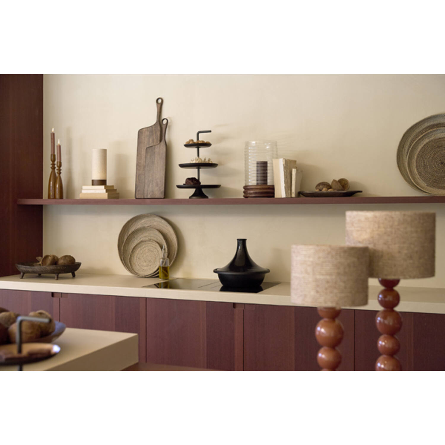 Dish on base 34,5x25,5x10 cm AILA mango wood antique brown