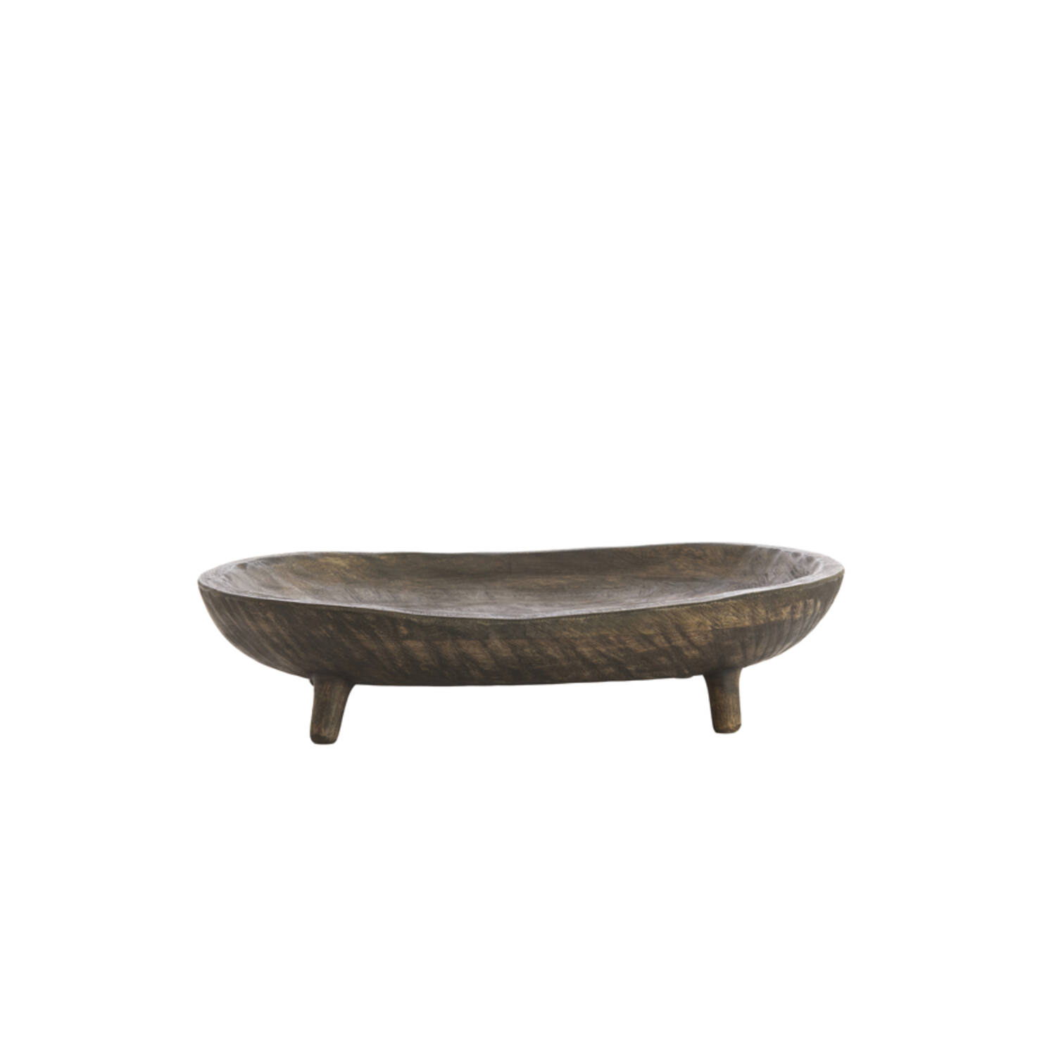 Dish on base 45x34x10 cm AILA mango wood antique brown