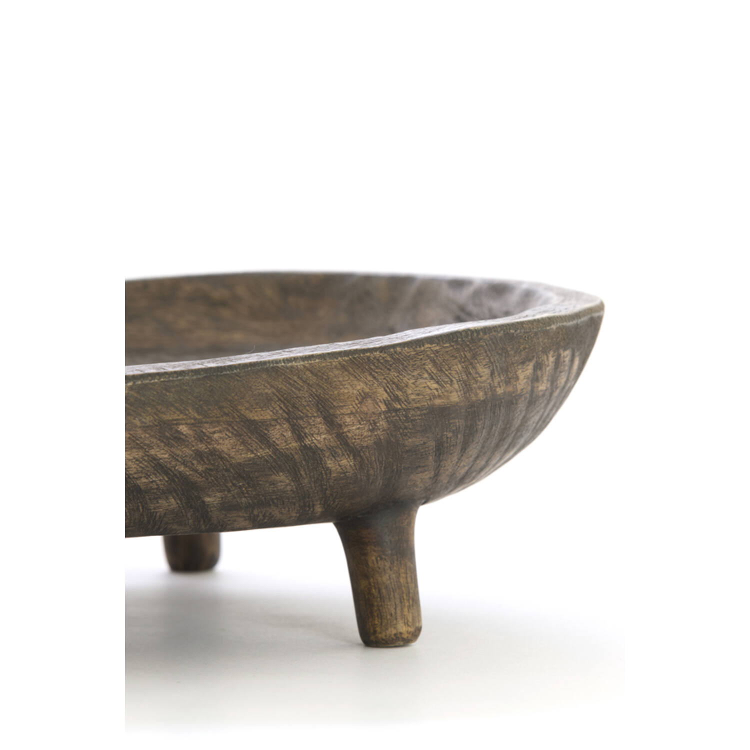 Dish on base 45x34x10 cm AILA mango wood antique brown