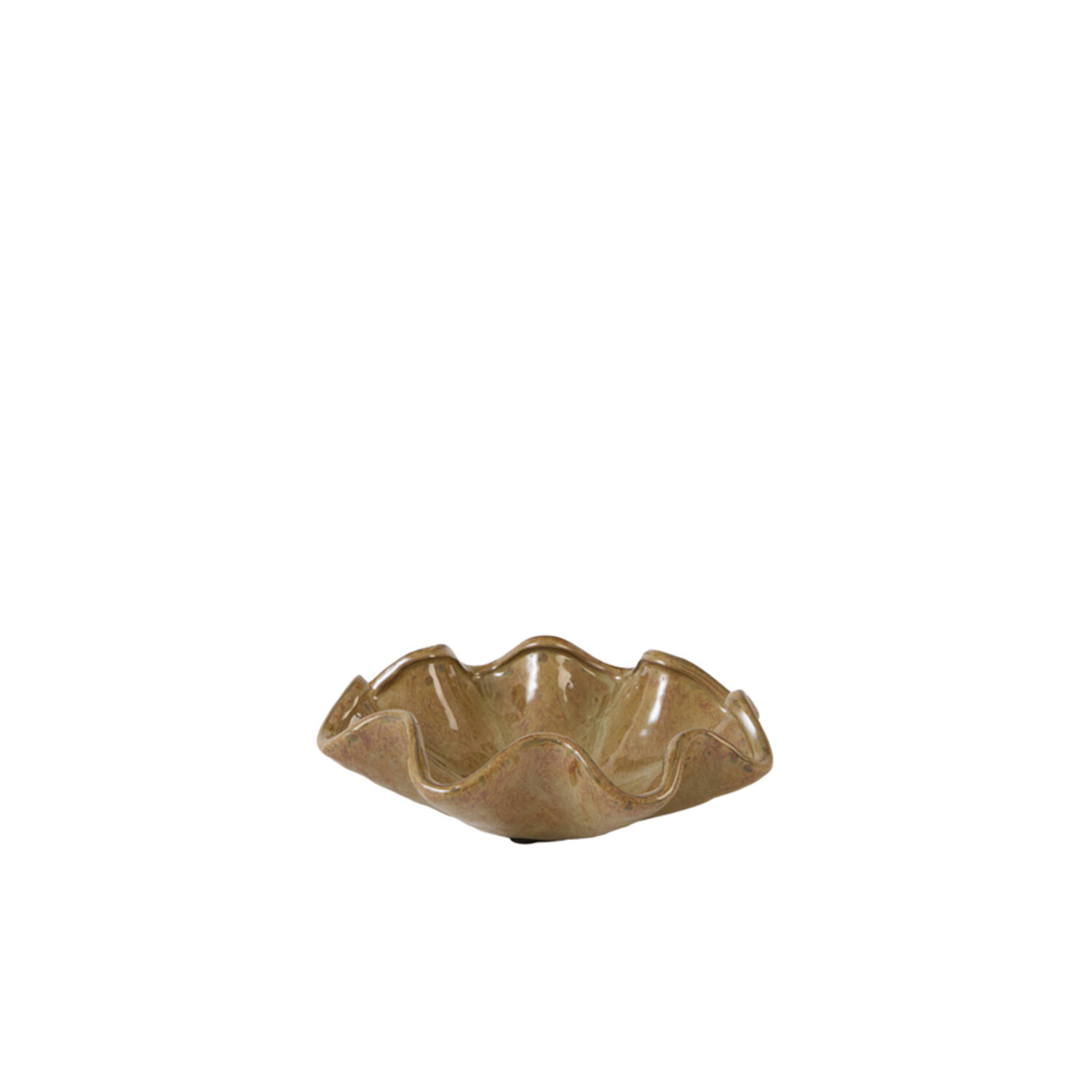 Dish Ø25x8 cm GODENI ceramics brown-olive green