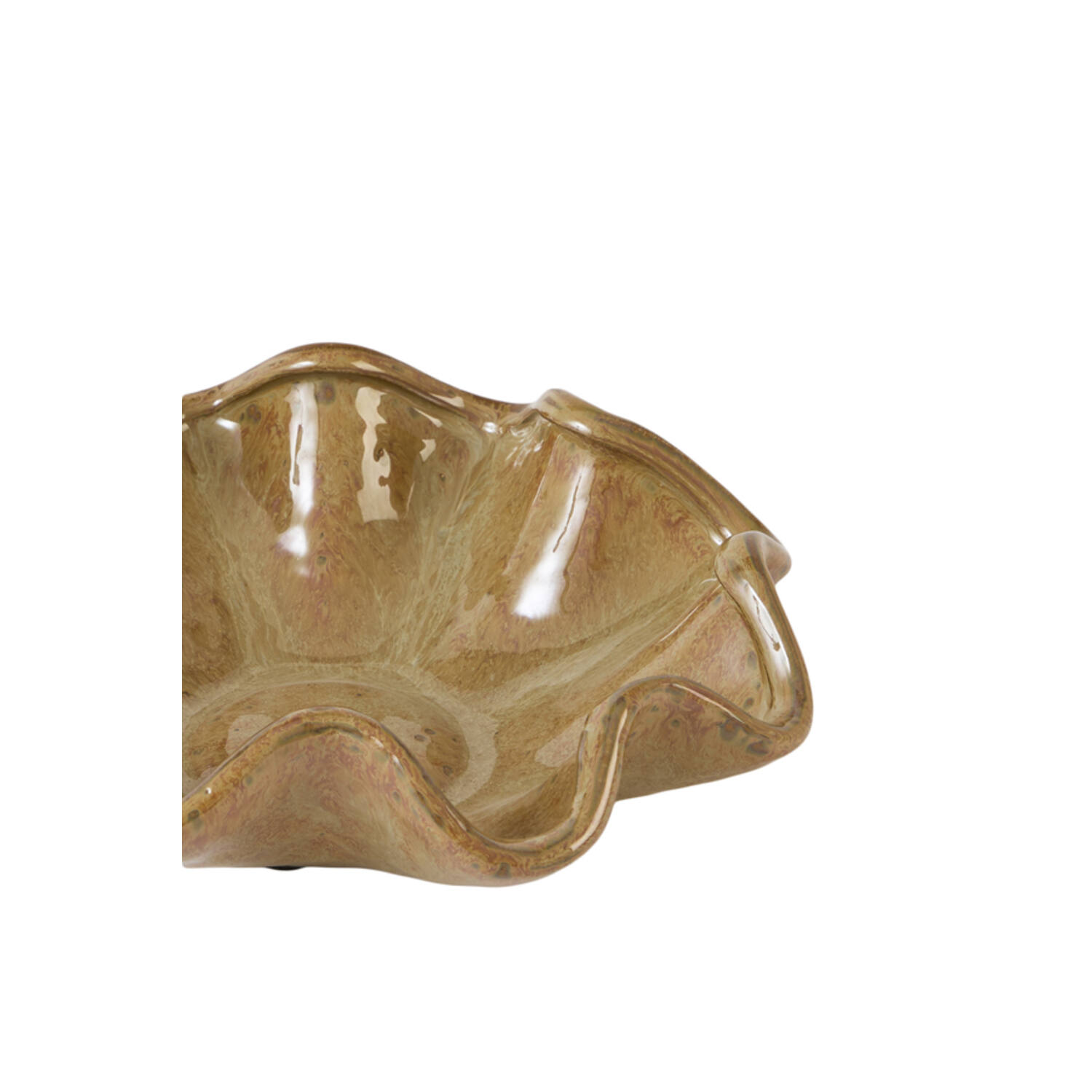 Dish Ø25x8 cm GODENI ceramics brown-olive green