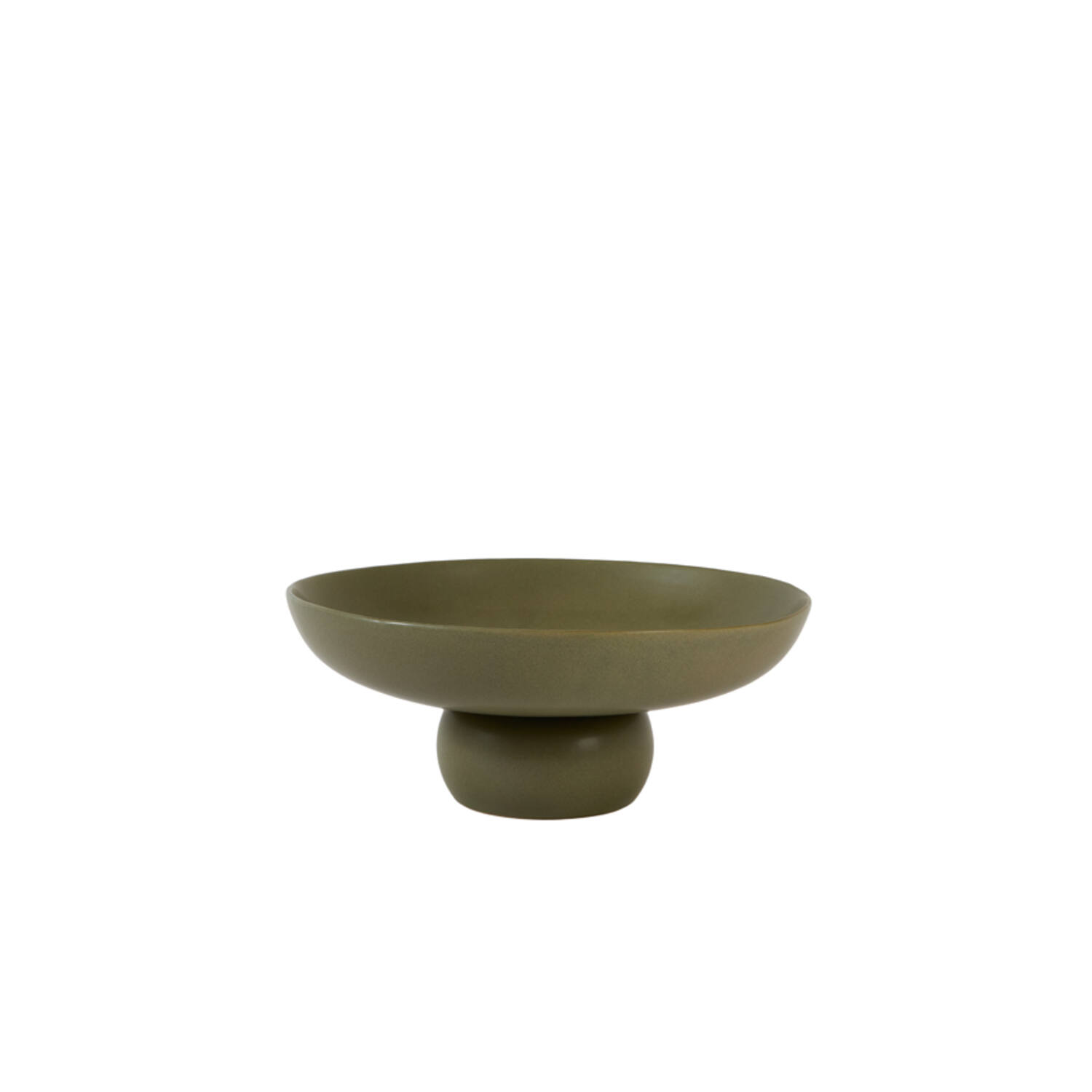 Dish on base Ø34x13,5 cm GOLANI ceramics olive green