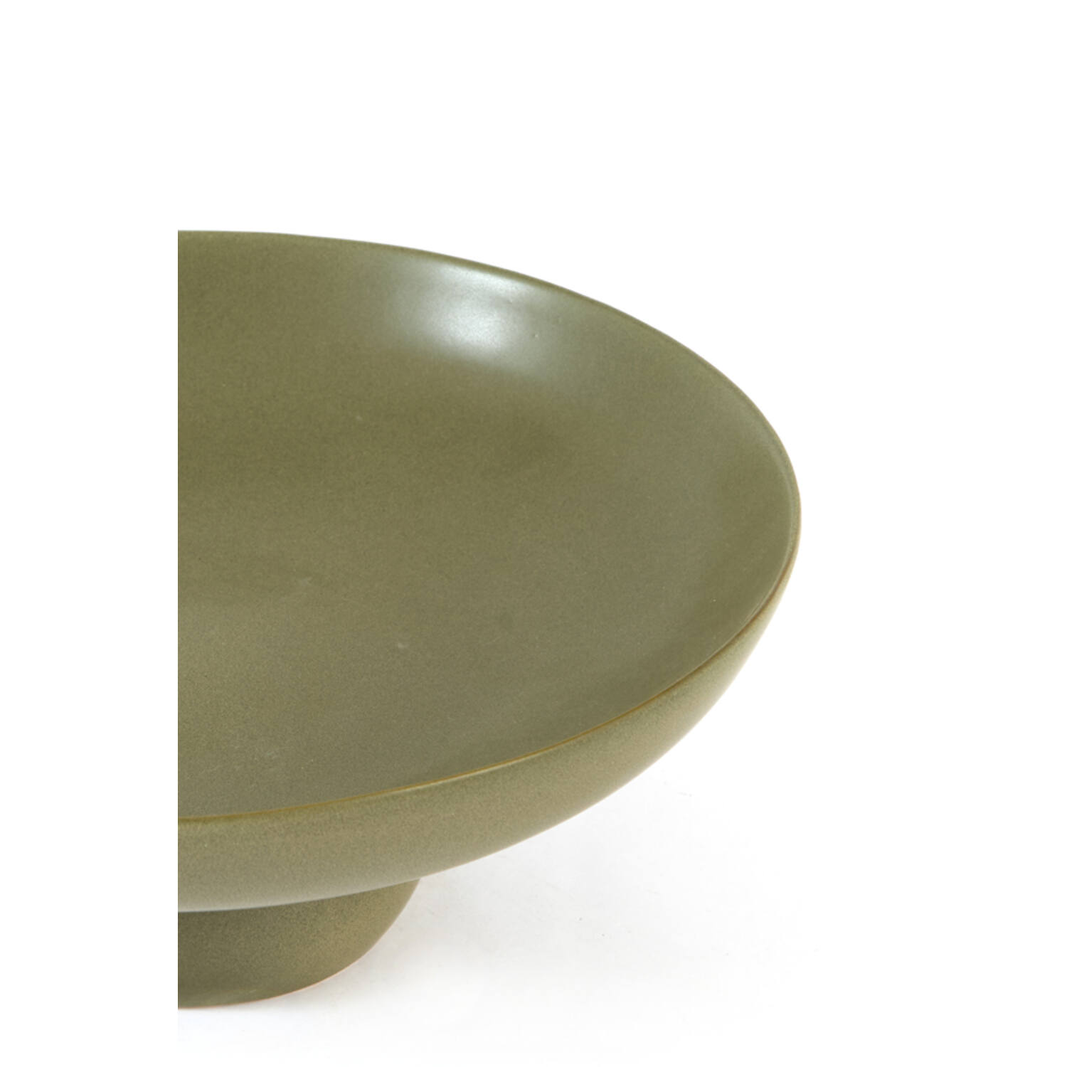 Dish on base Ø34x13,5 cm GOLANI ceramics olive green