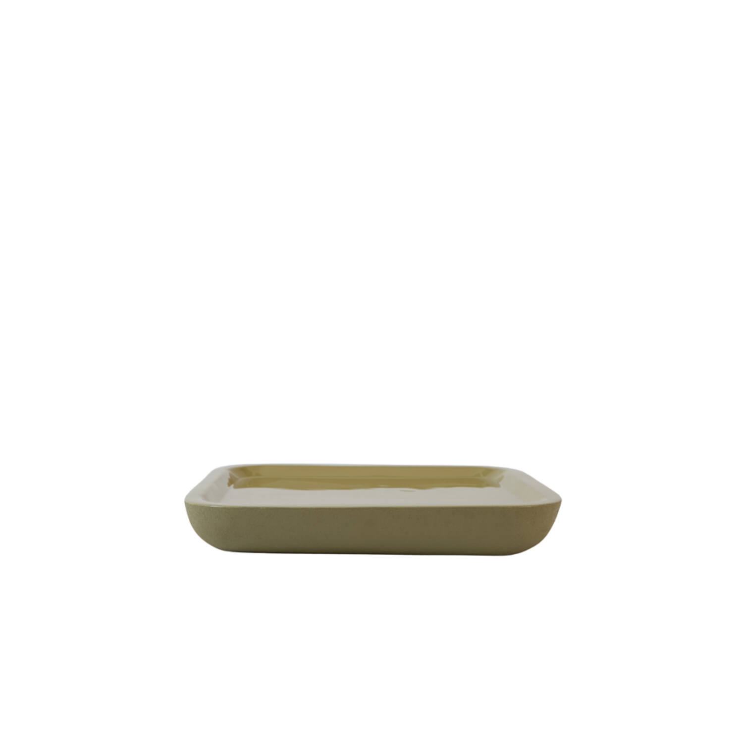 Dish 38x38x5 cm VITCH shiny olive green+matt olive green