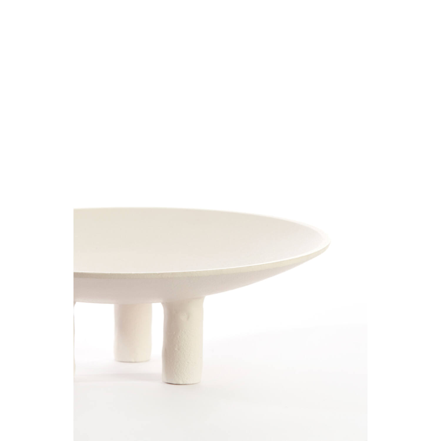 Plateau op voet Ø30,5x10,5 cm TABUA crème