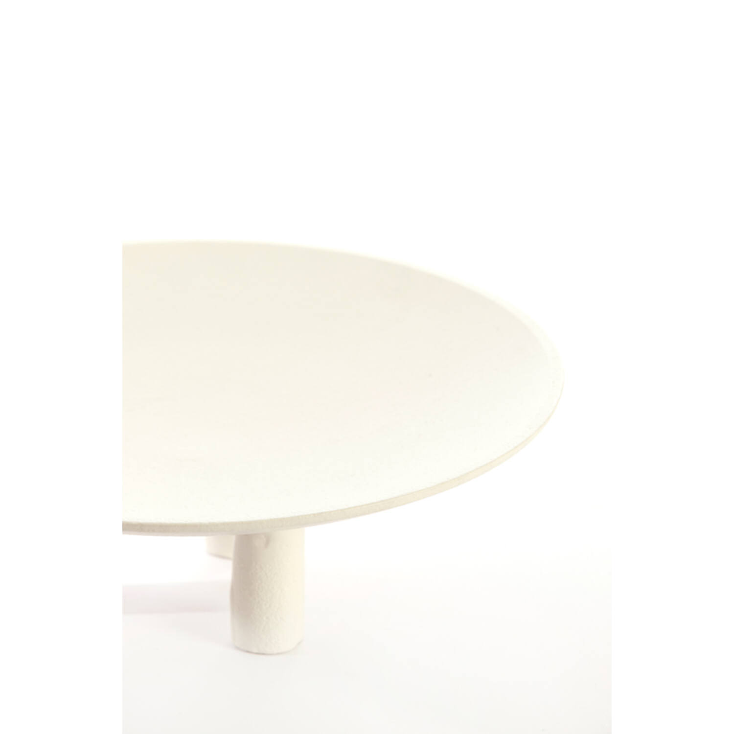 Plateau op voet Ø30,5x10,5 cm TABUA crème